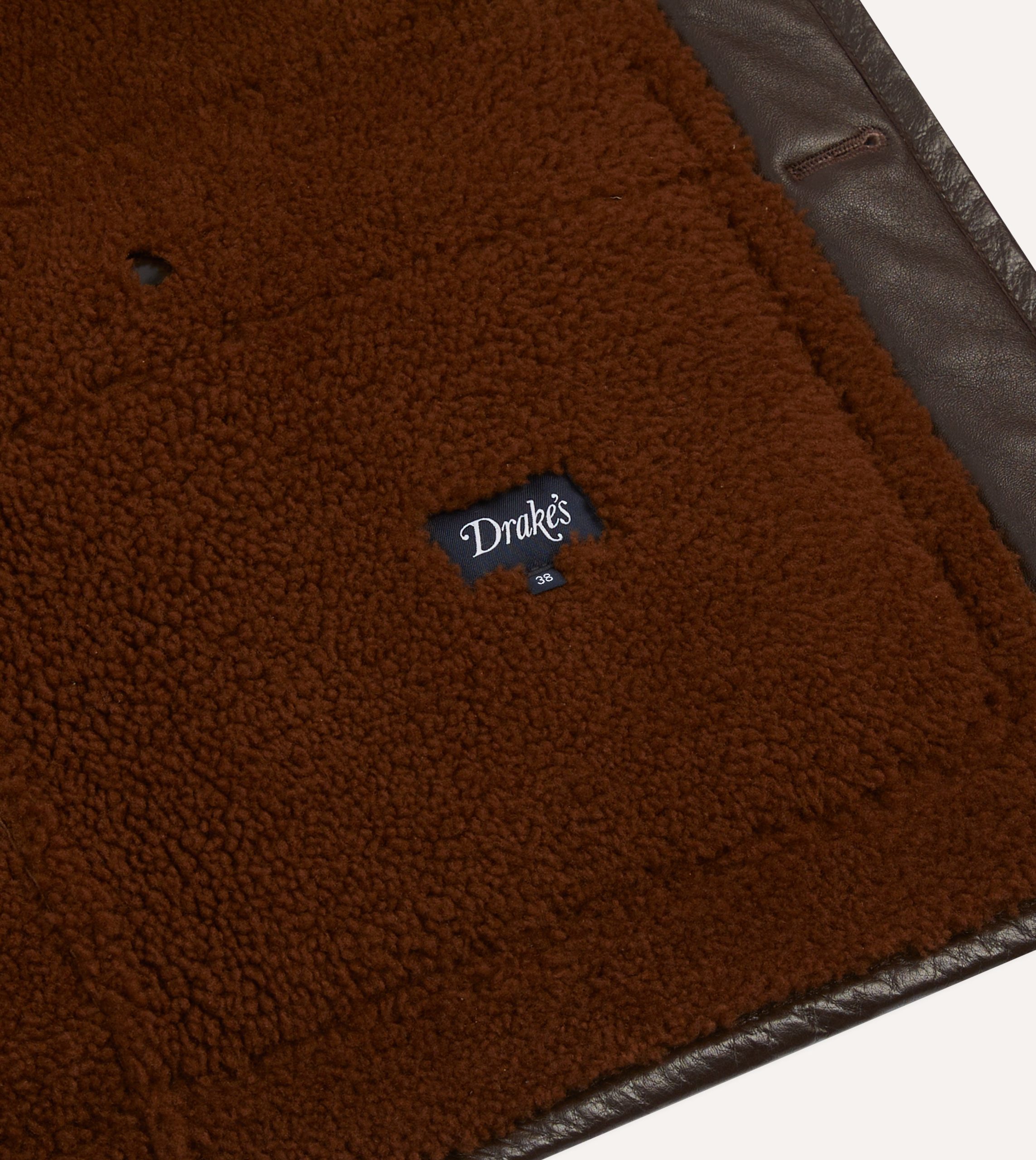 Dark Brown Suede Shearling Vest - Image 6