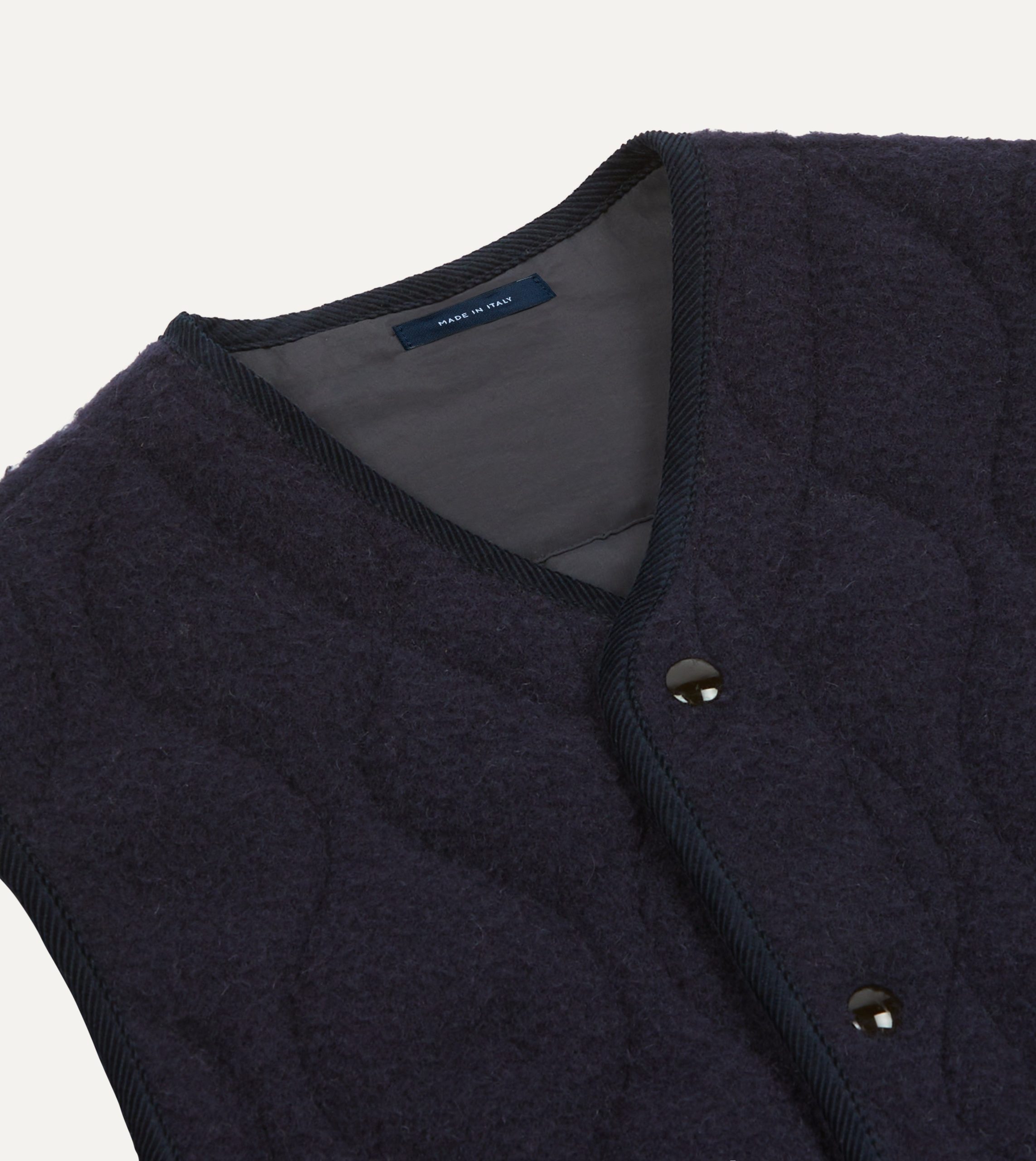 Navy Quilted Casentino Snap Vest - Image 3