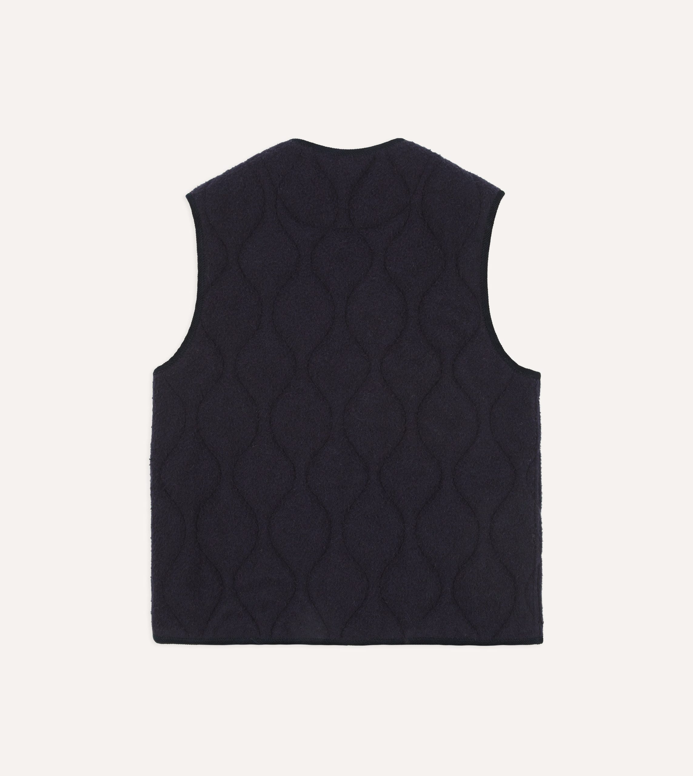 Navy Quilted Casentino Snap Vest - Image 5