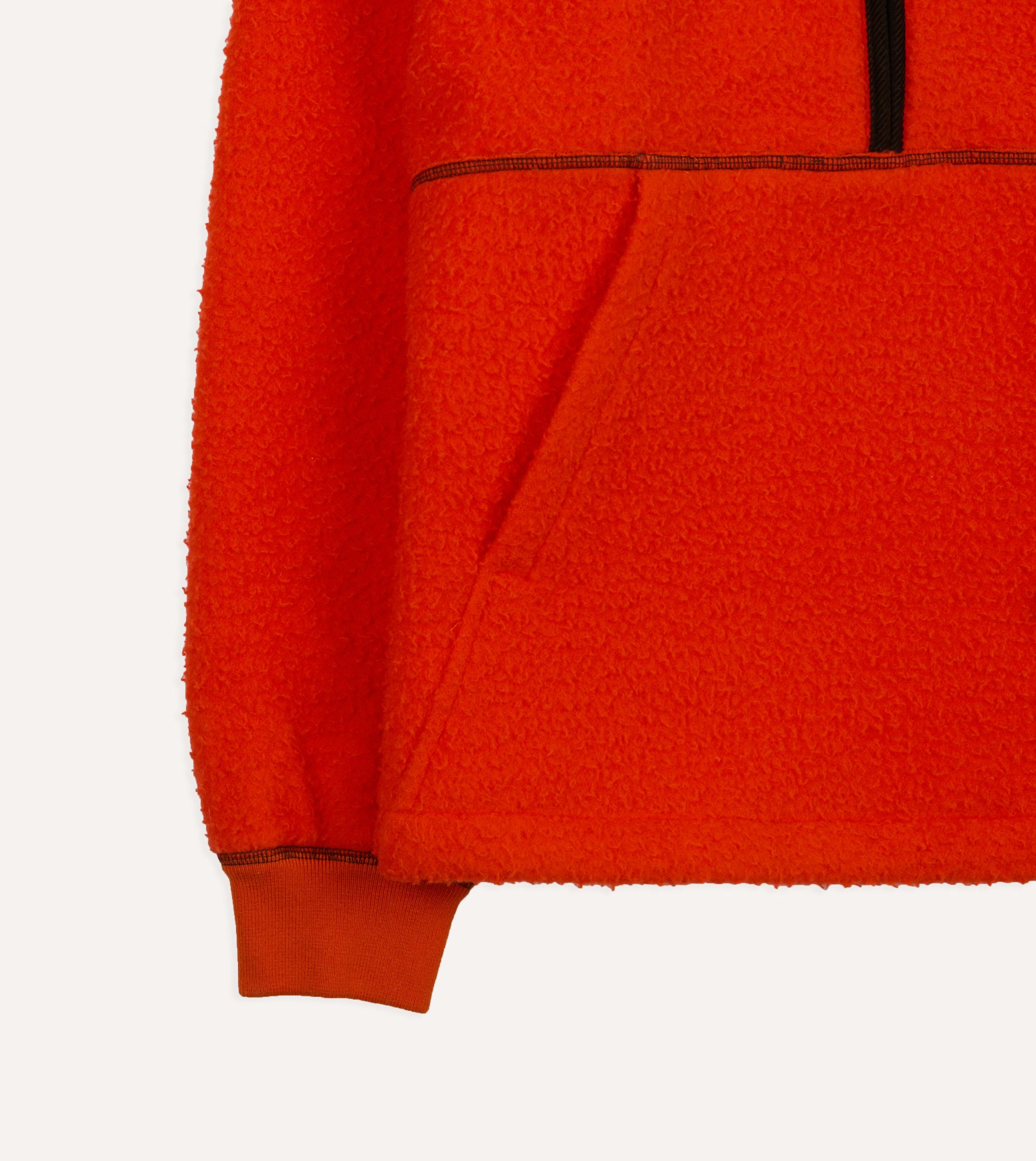 Orange Casentino Wool Half-Zip Pullover Fleece - Image 6