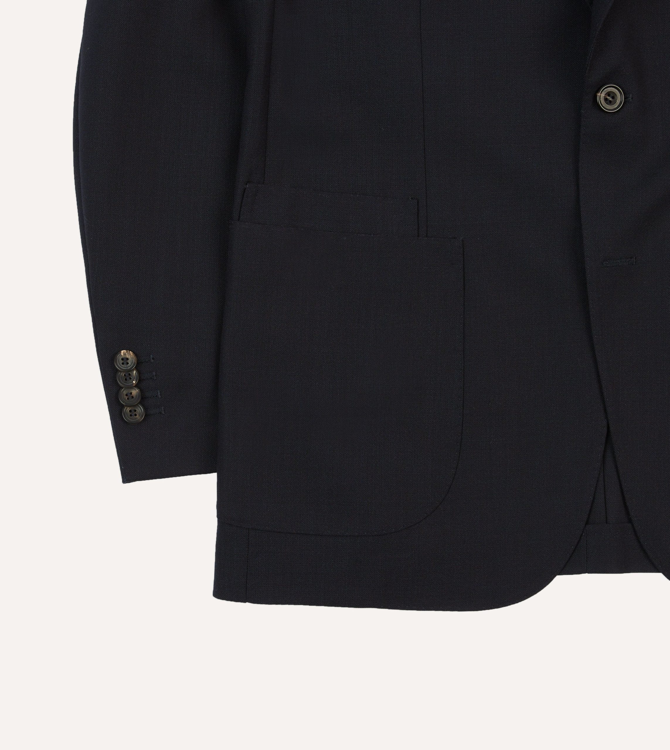 Navy Tropical Wool Tailored Jacket - Image 6
