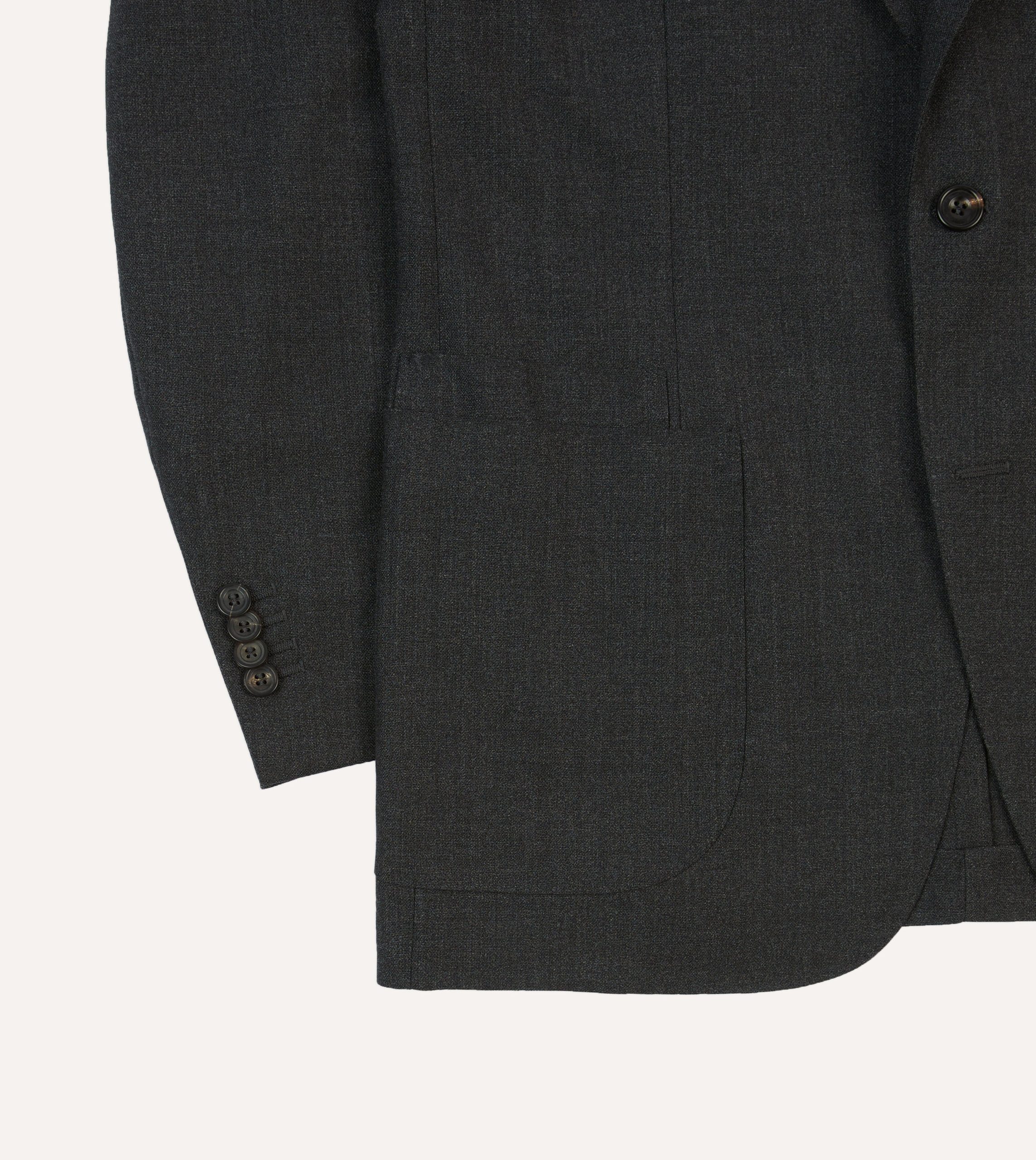 Charcoal Tropical Wool Tailored Jacket - Image 6