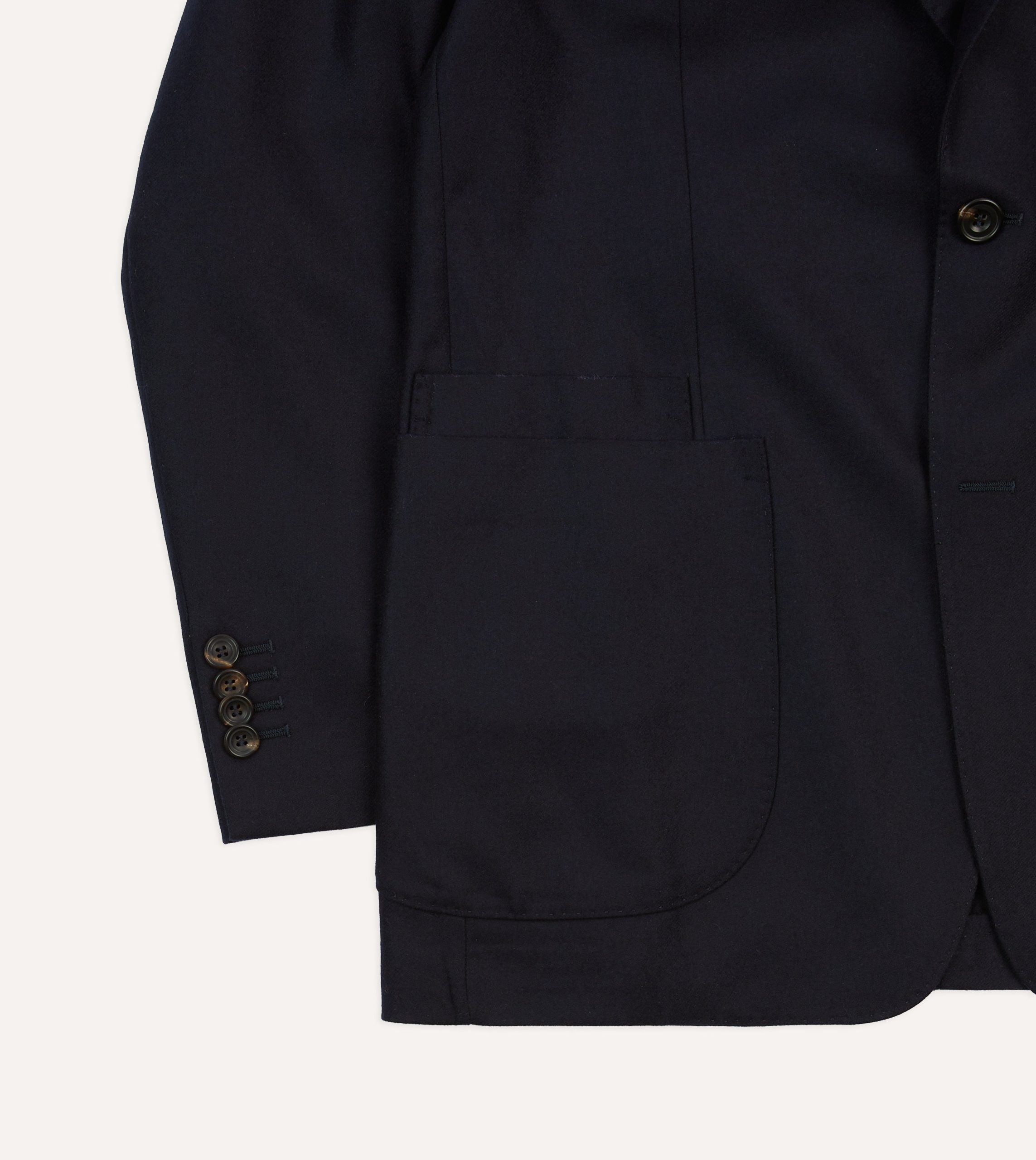 Navy Wool Flannel Tailored Jacket - Image 6