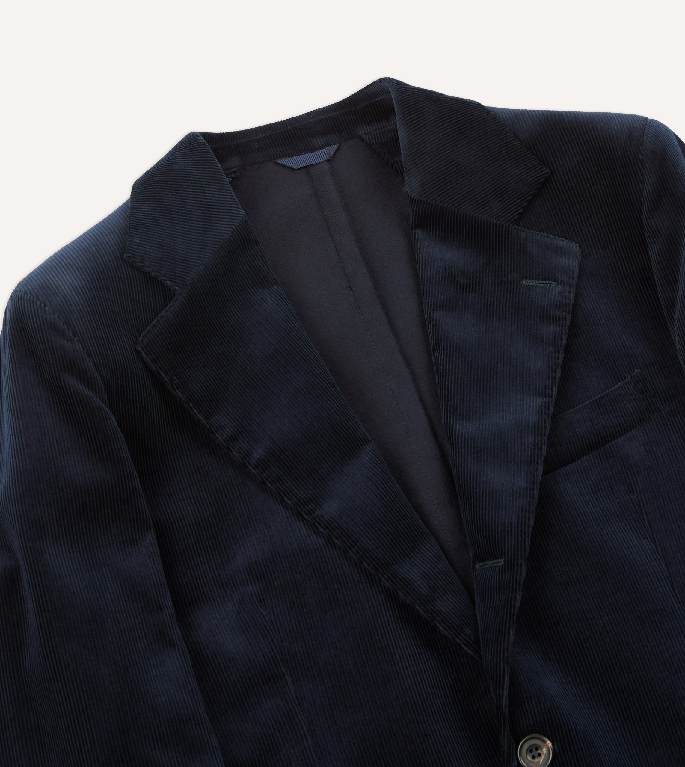 Navy Mid-Wale Cotton Corduroy Tailored Jacket - Image 3
