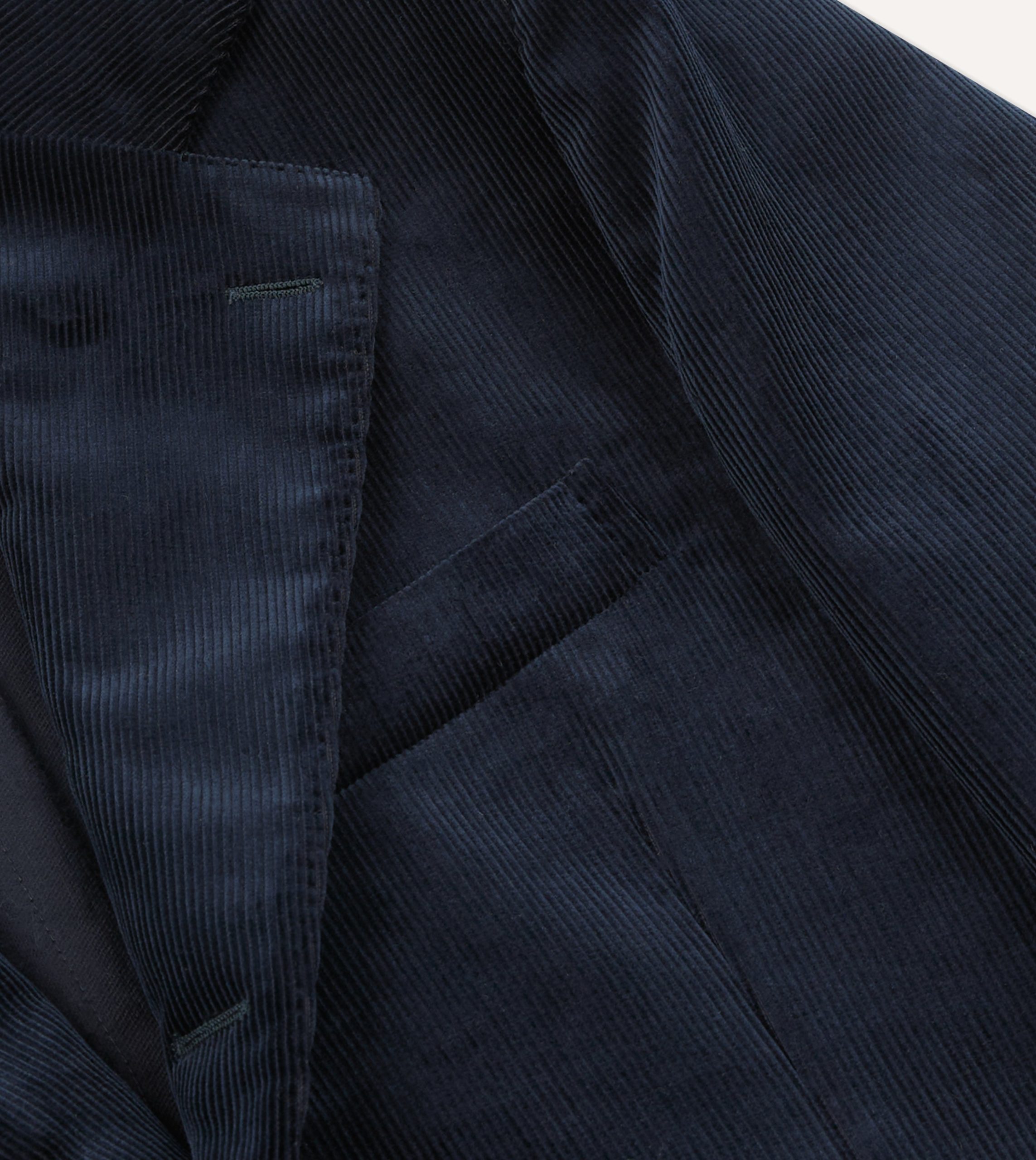 Navy Mid-Wale Cotton Corduroy Tailored Jacket - Image 4
