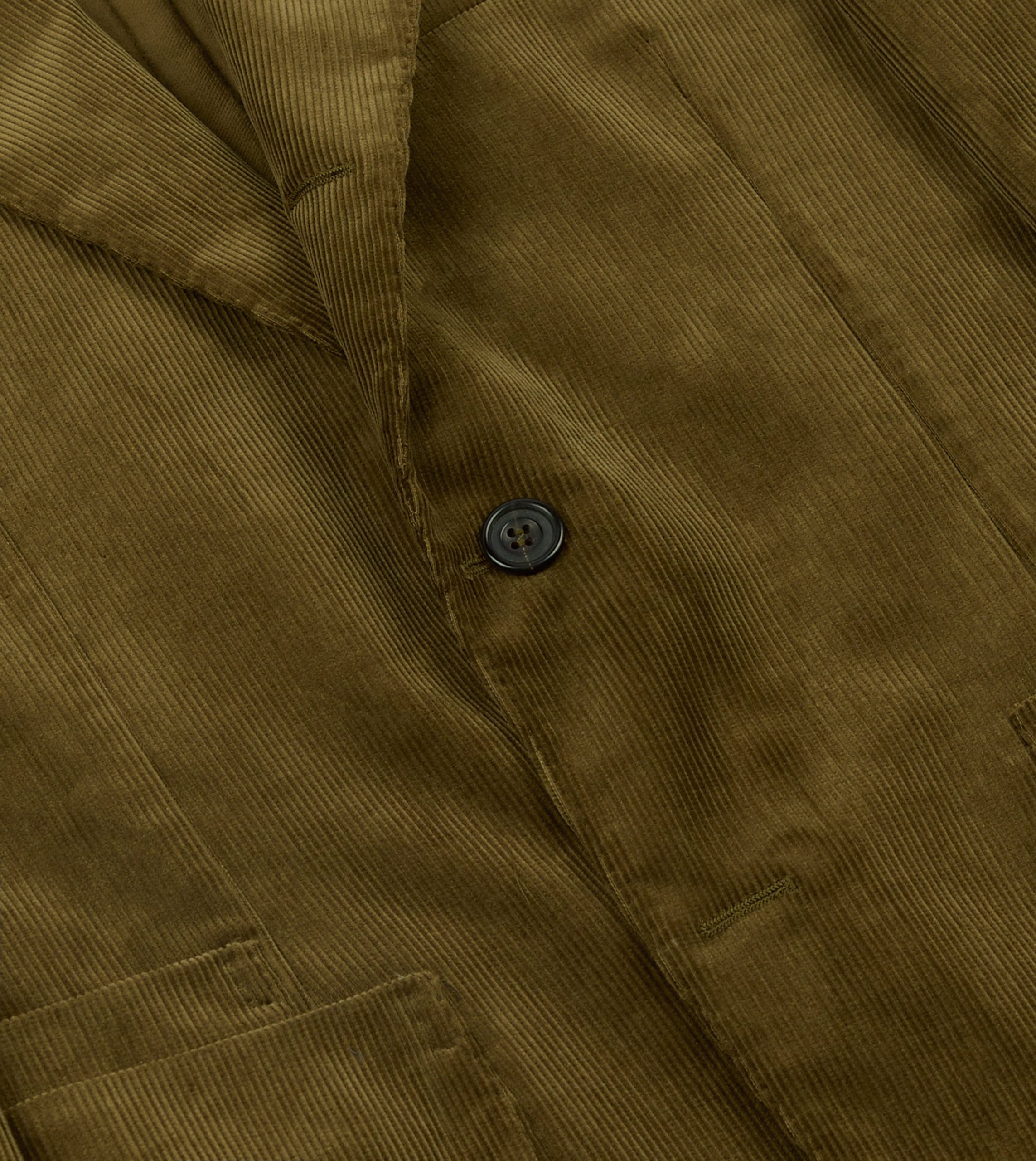 Olive Green Mid-Wale Cotton Corduroy Tailored?Jacket - Image 5