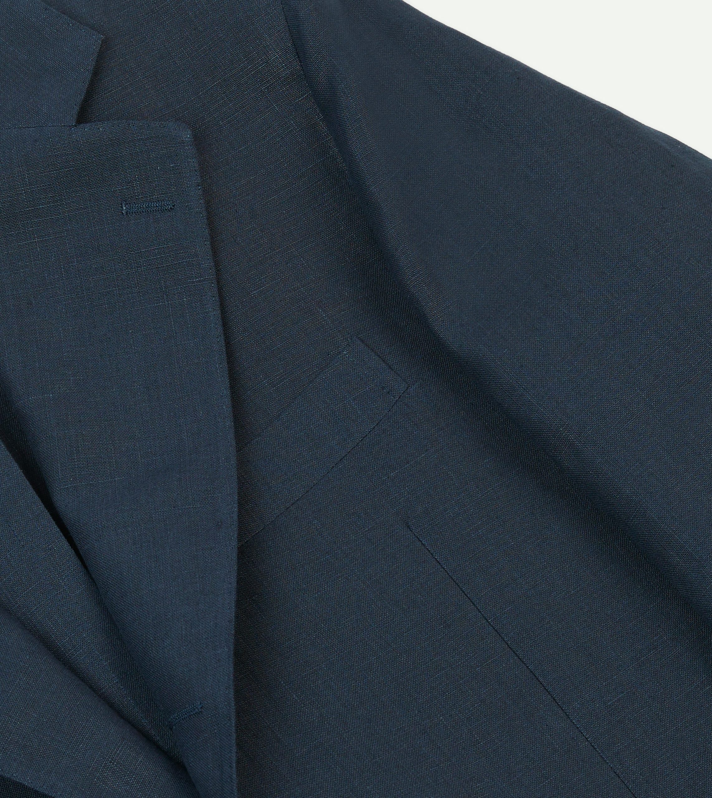 Navy Irish Linen Tailored Jacket - Image 4