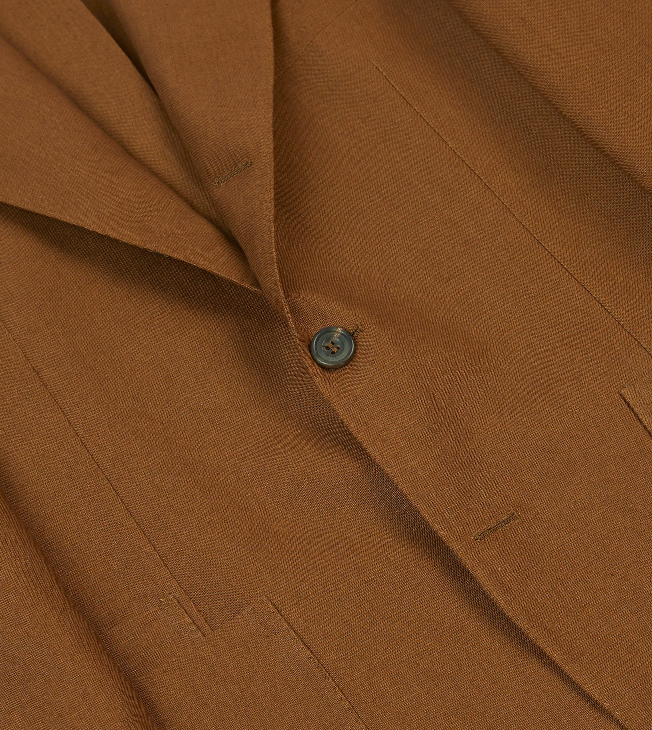Brown Irish Linen Tailored Jacket - Image 4
