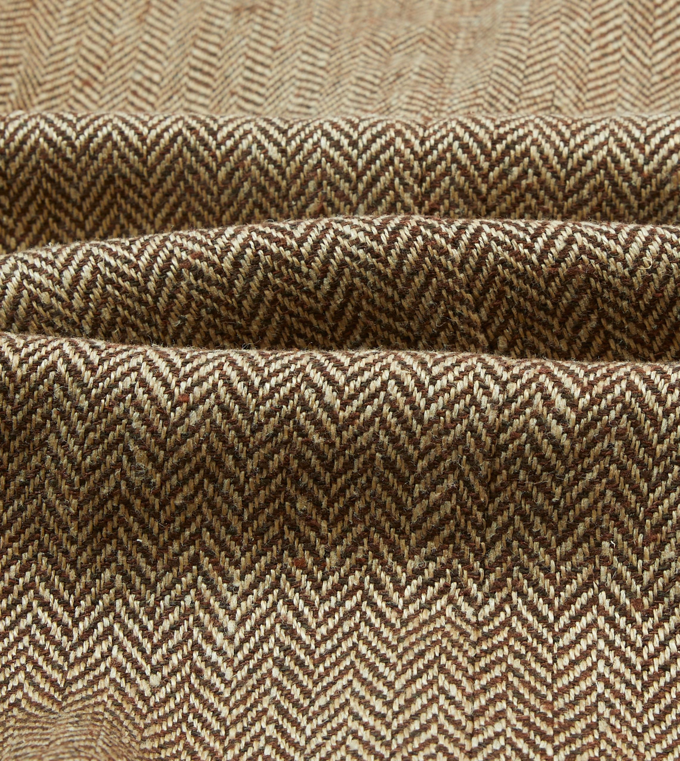 Brown Herringbone Linen-Silk Blazer - Image 2