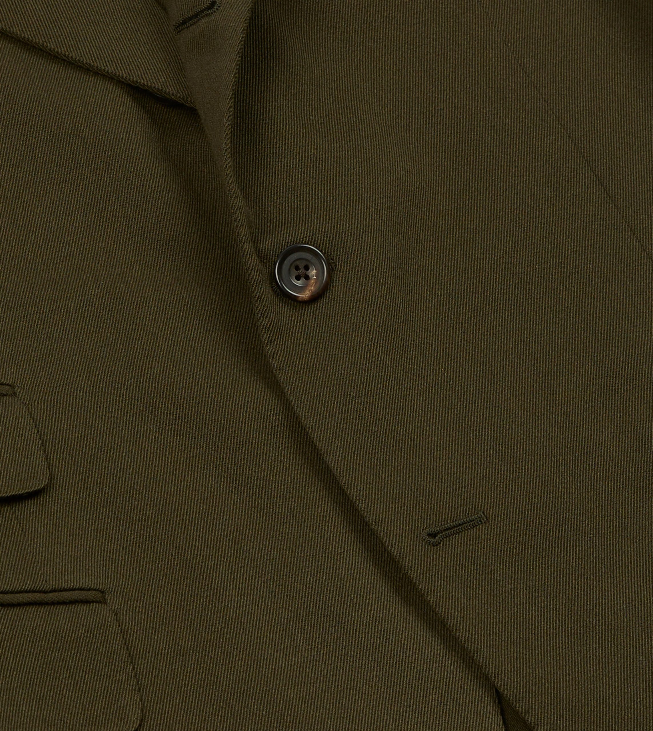 Olive Wool-Cotton Tailored Jacket - Image 5