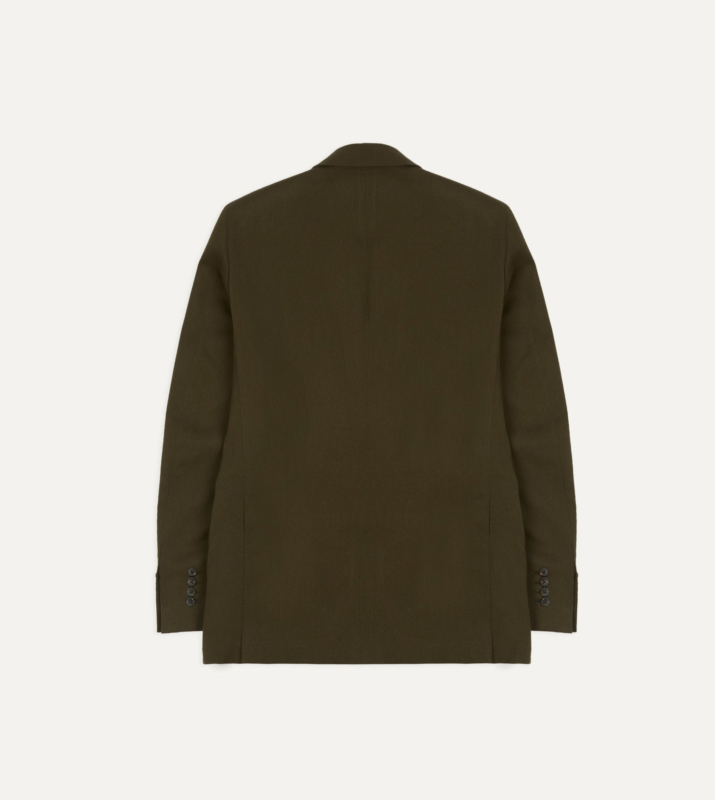 Olive Wool-Cotton Tailored Jacket - Image 8