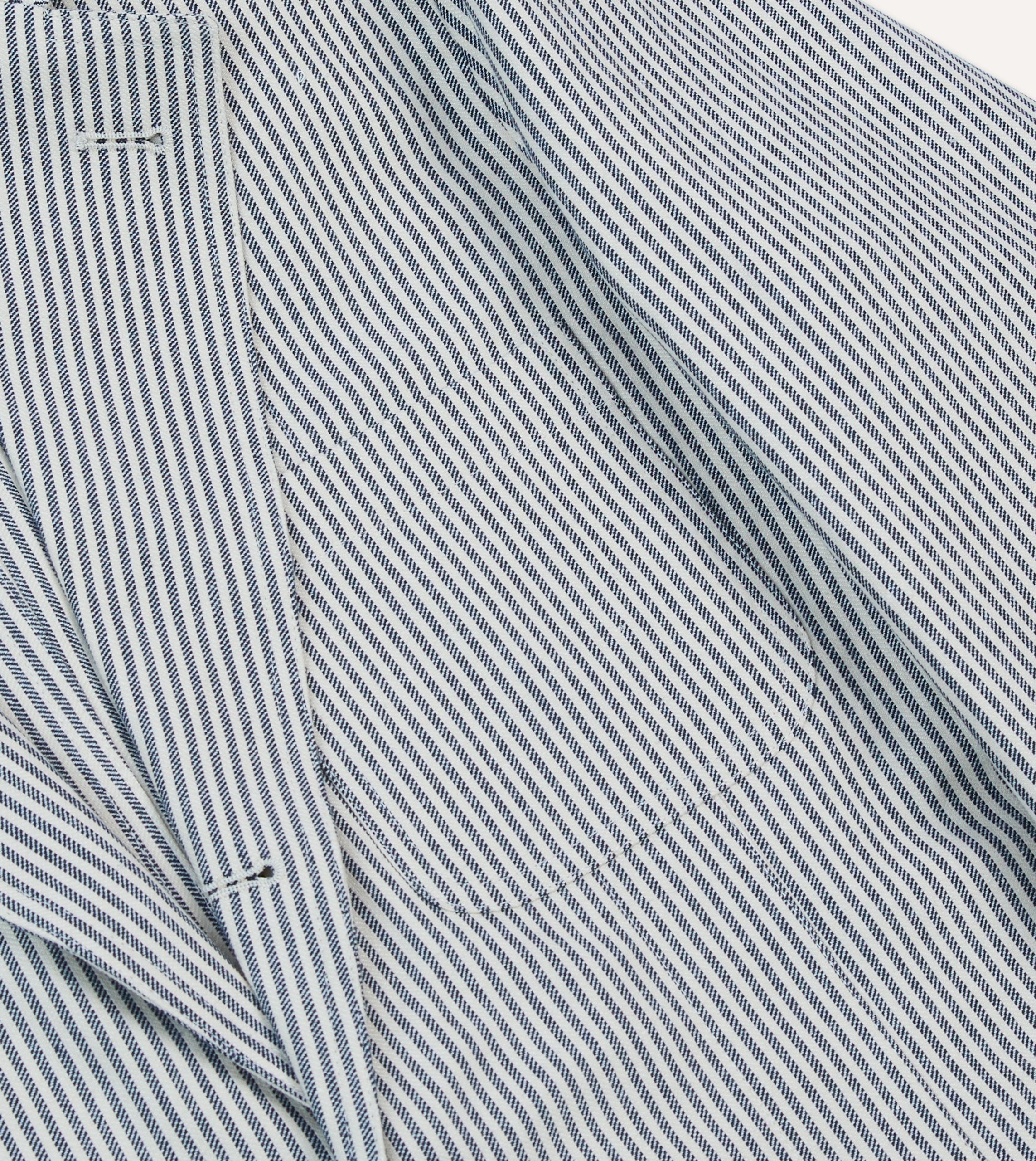 Navy Ticking Stripe Cotton Linen Games Blazer Mk. I - Image 5
