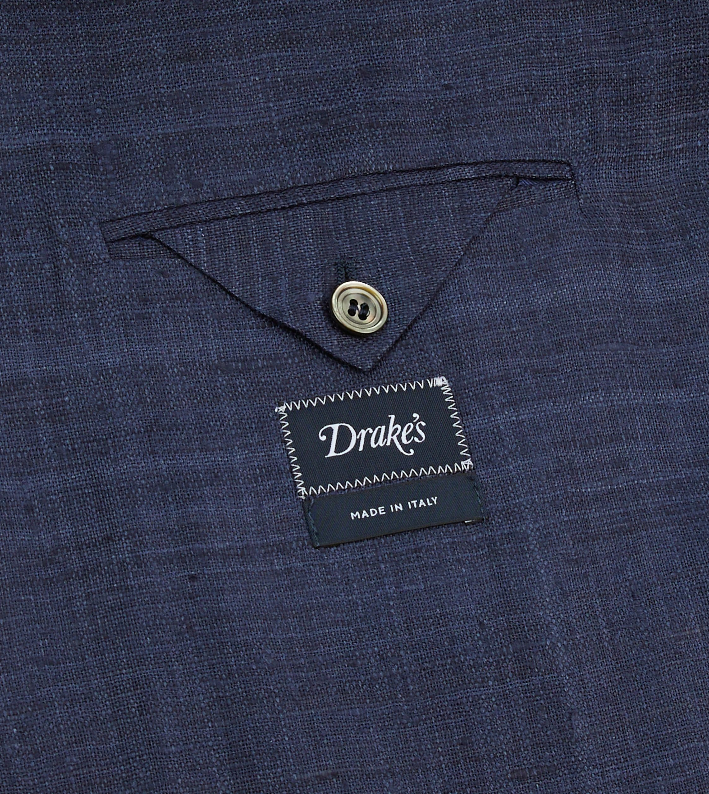 Navy Tussah Silk Double-Breasted Tailored Jacket - Image 7