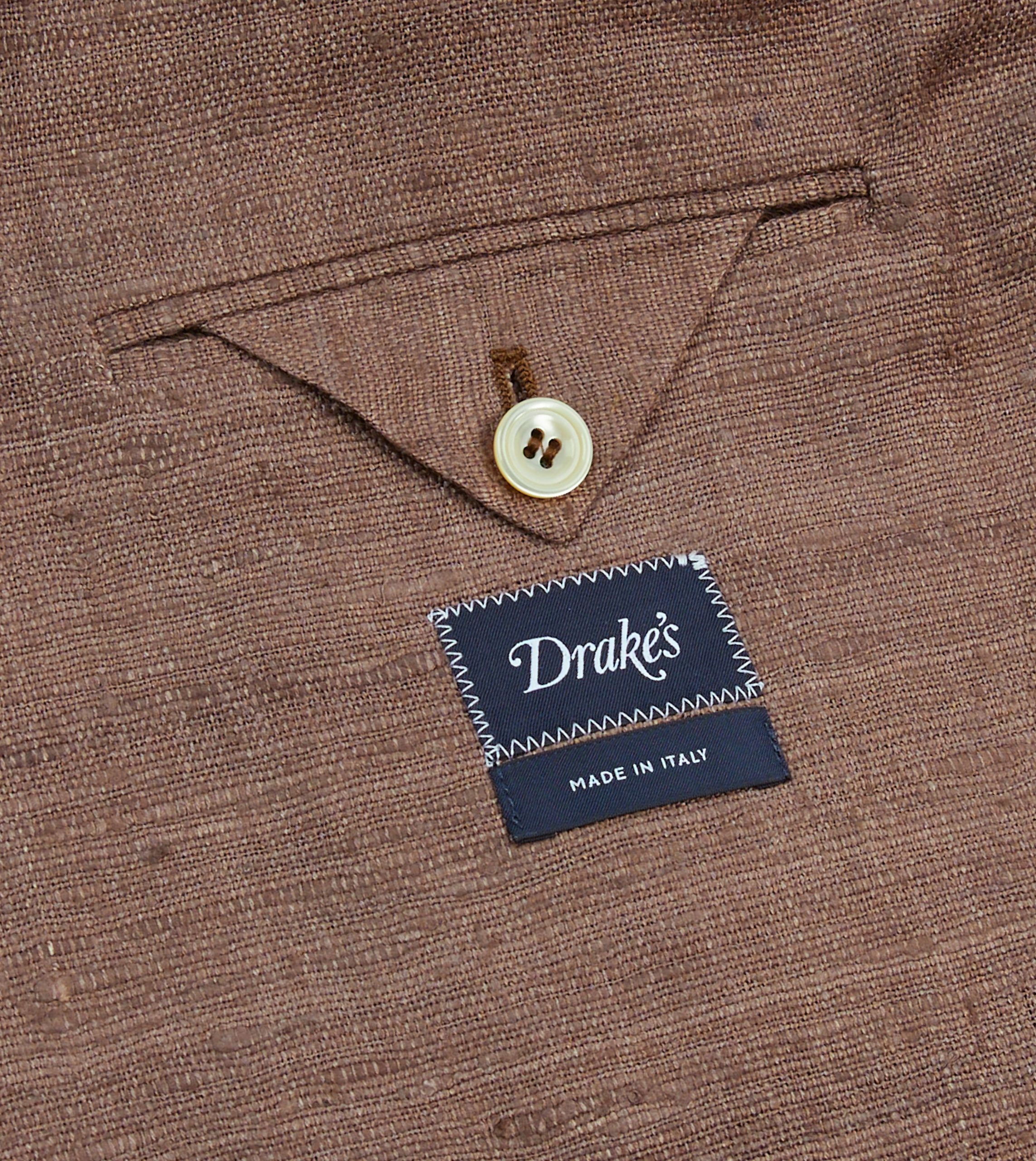 Brown Tussah Silk Double-Breasted Tailored Jacket - Image 7