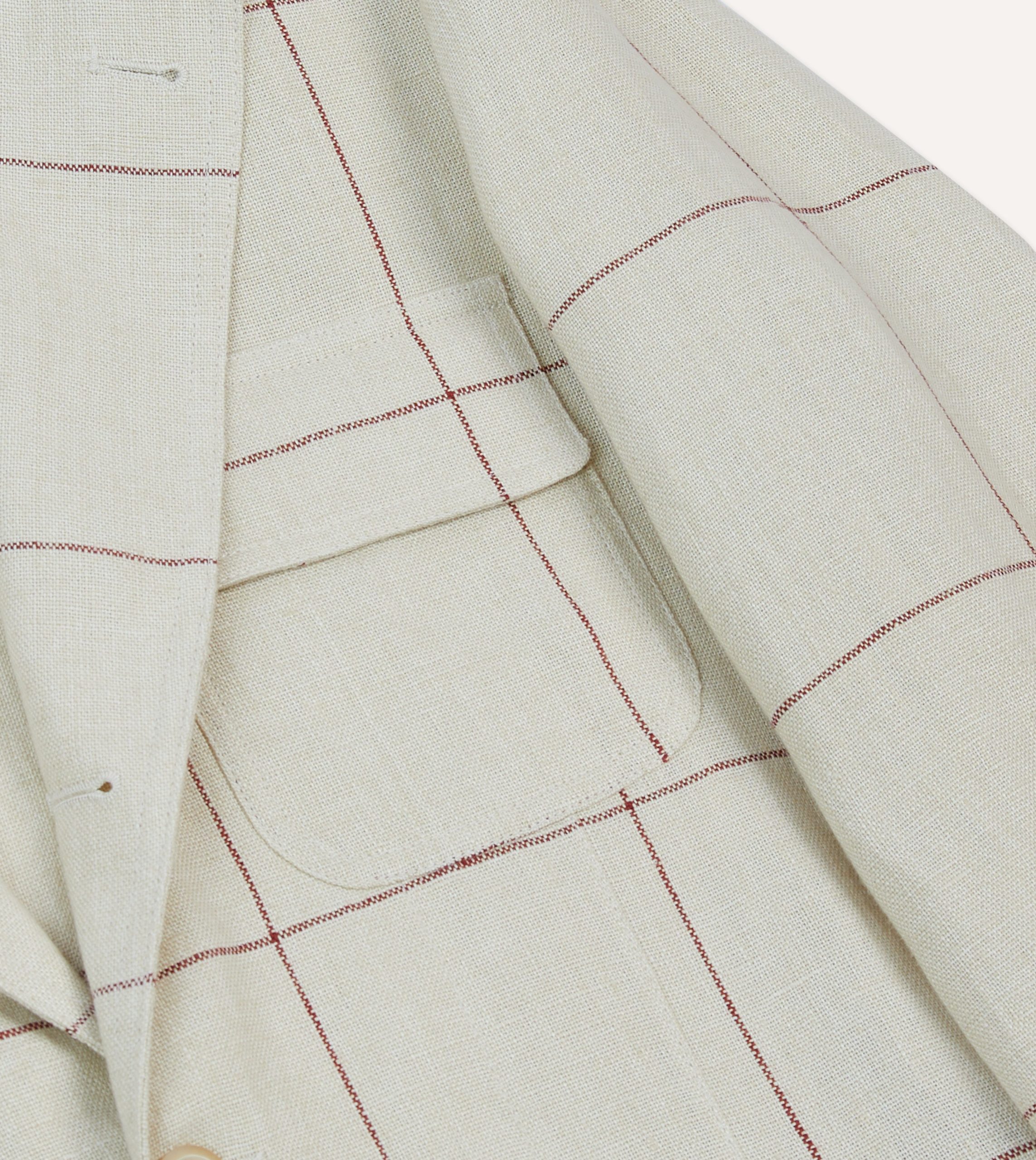 Ecru and Red Windowpane Check Games Blazer Mk. IV - Image 4