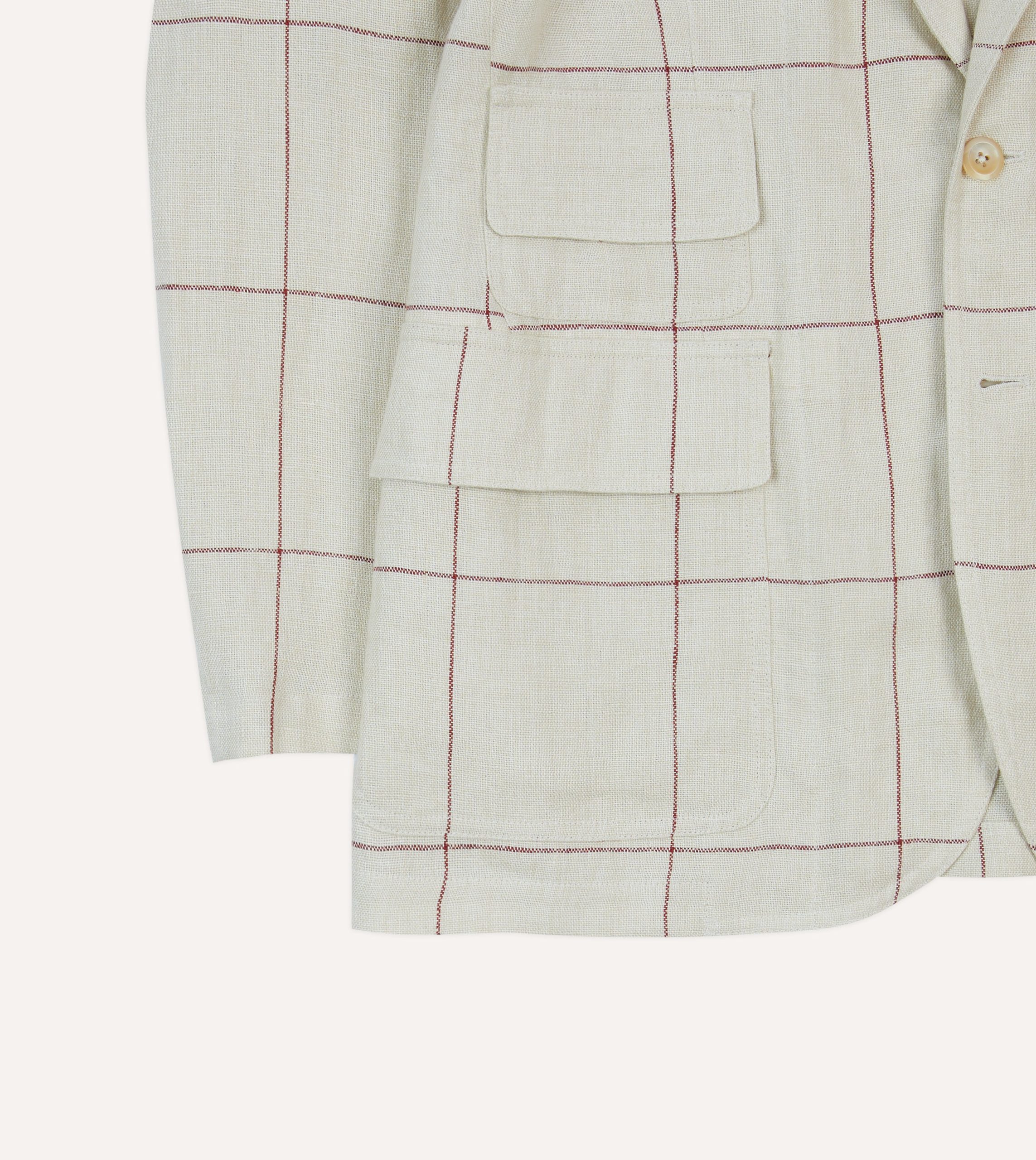 Ecru and Red Windowpane Check Games Blazer Mk. IV - Image 6