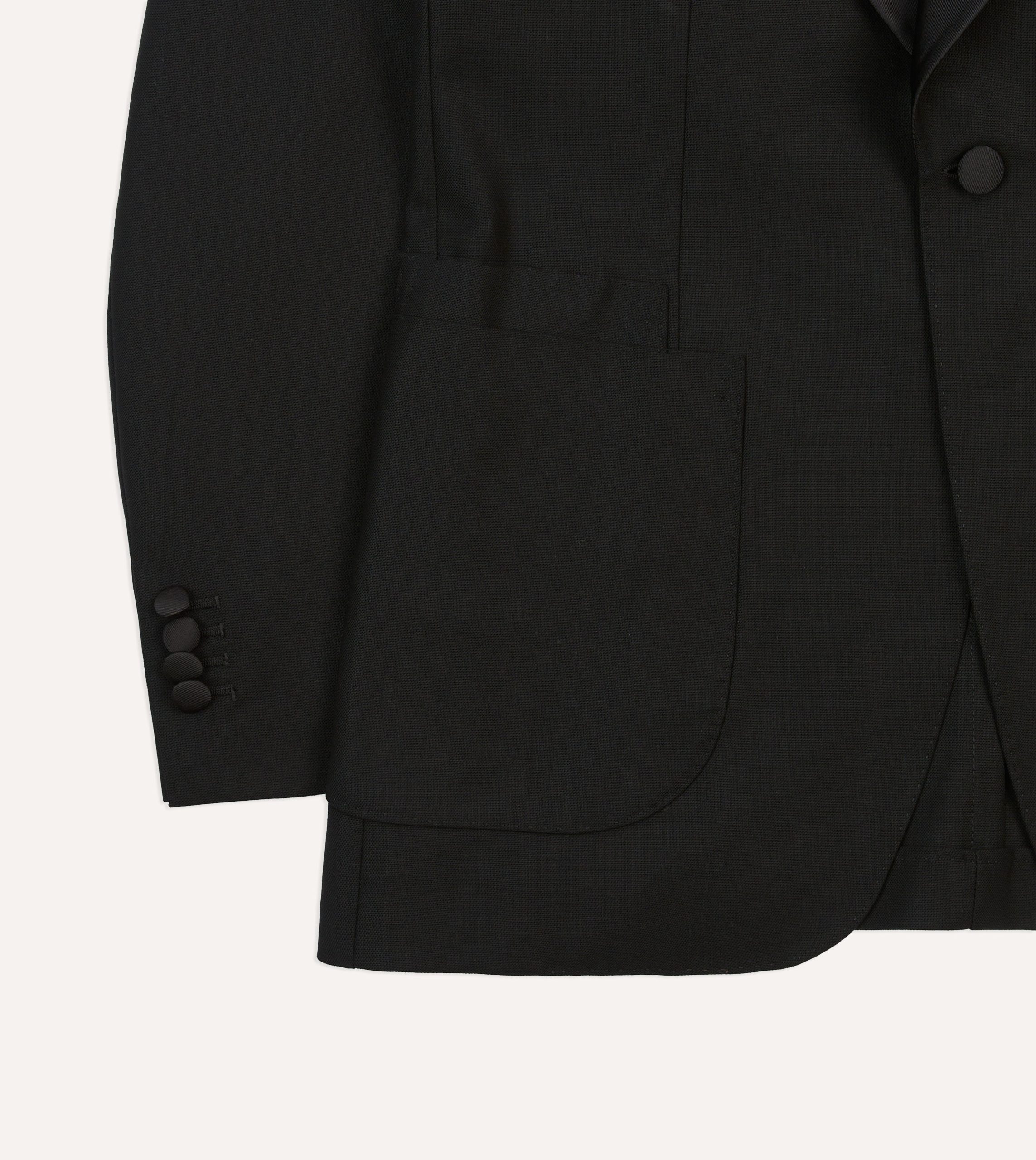 Black Wool Shawl Collar Tuxedo Blazer - Image 6