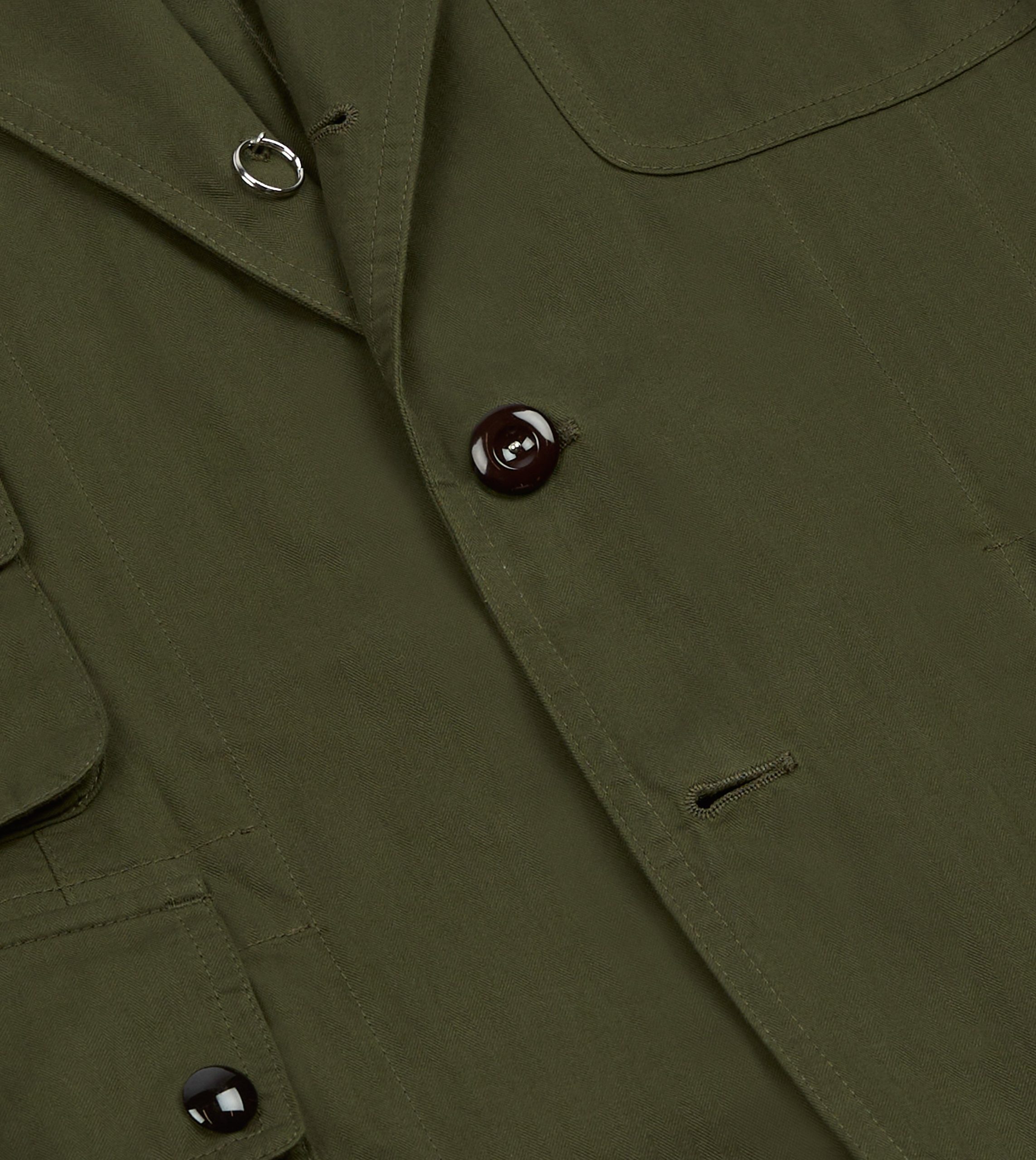 Drake's and New Balance Waxed Herringbone Cotton Games Blazer - Image 5