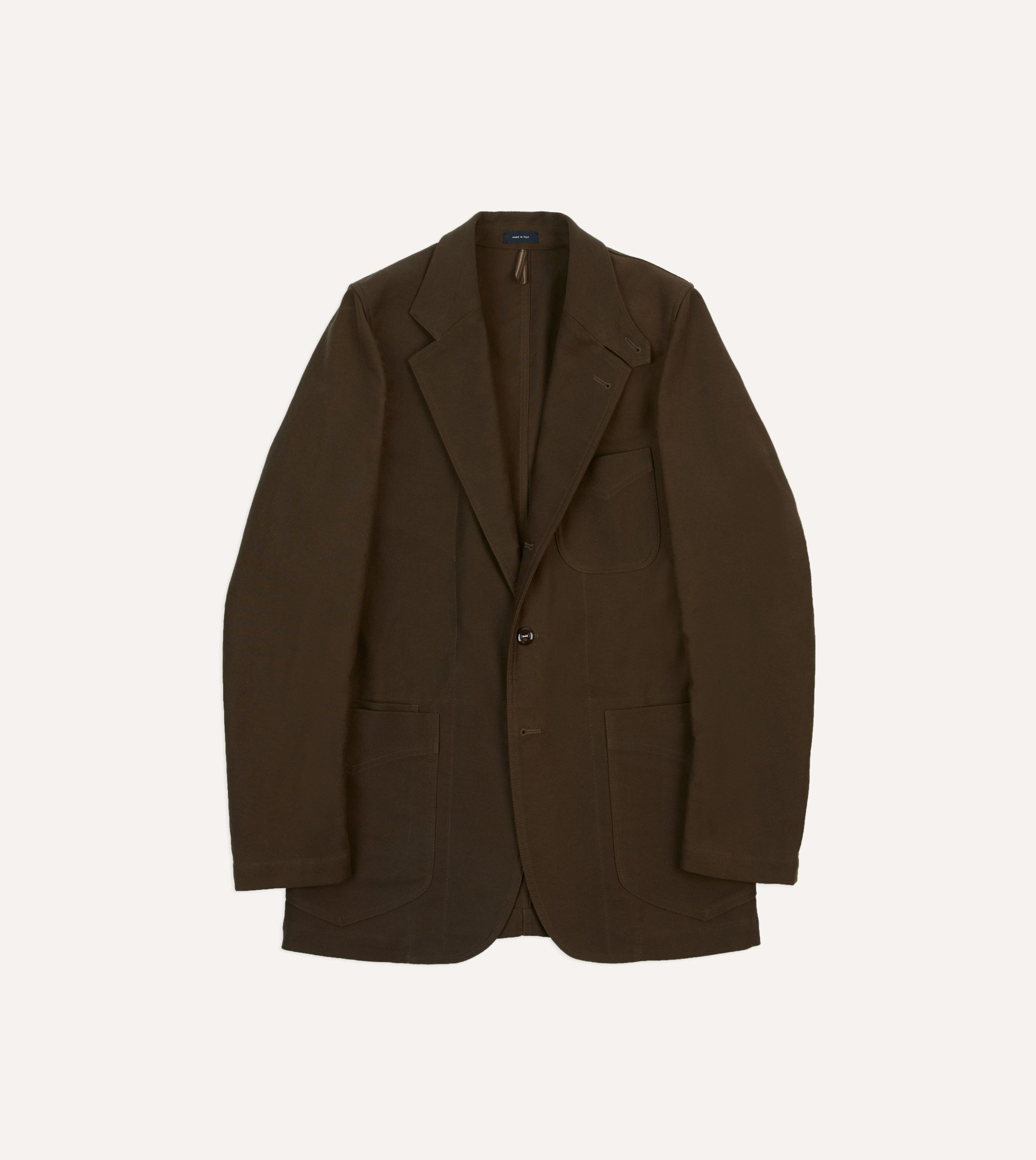 Brown Cotton Twill Western Games Blazer