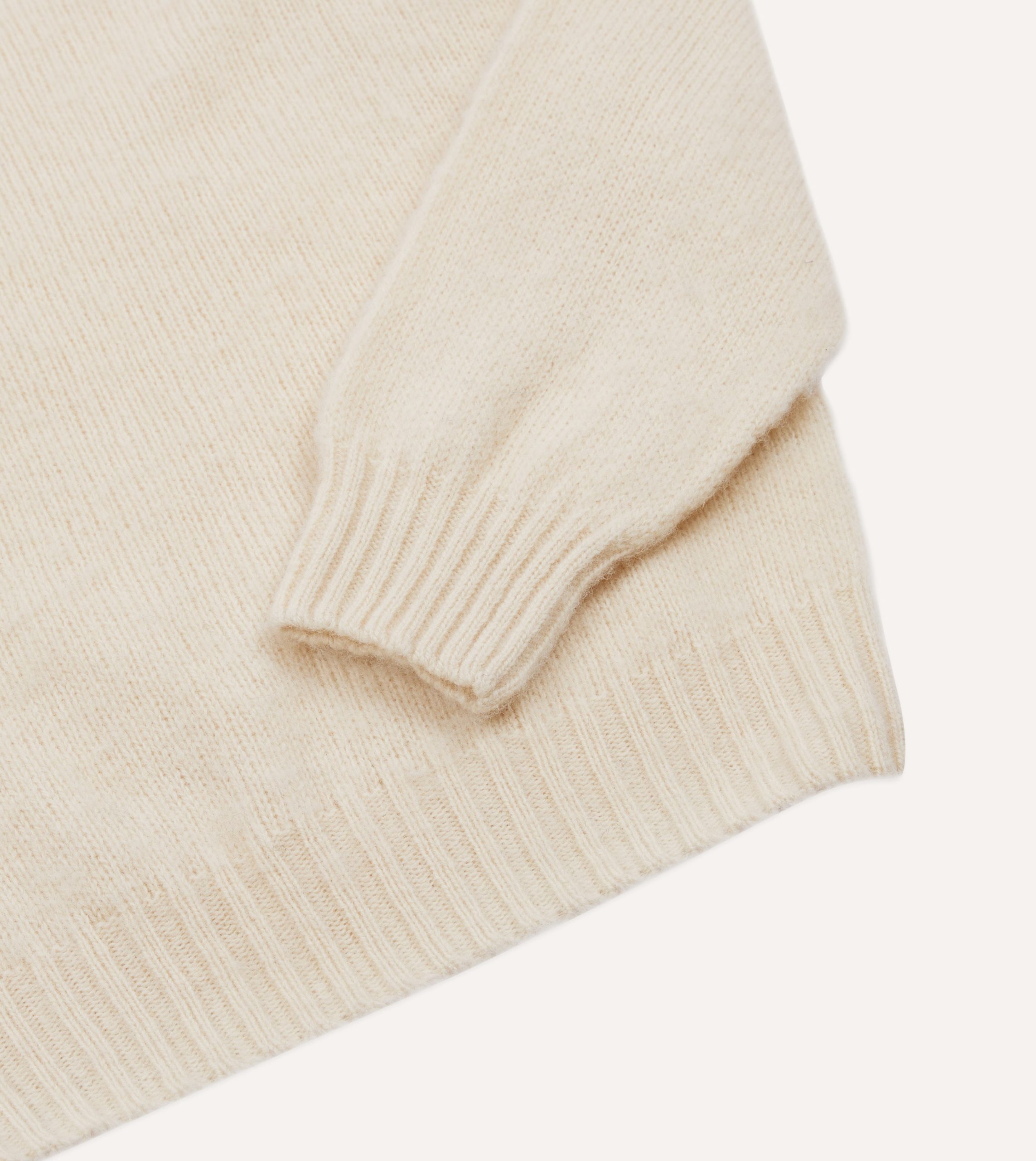 Ecru Brushed Shetland Crew Neck Jumper - Image 4