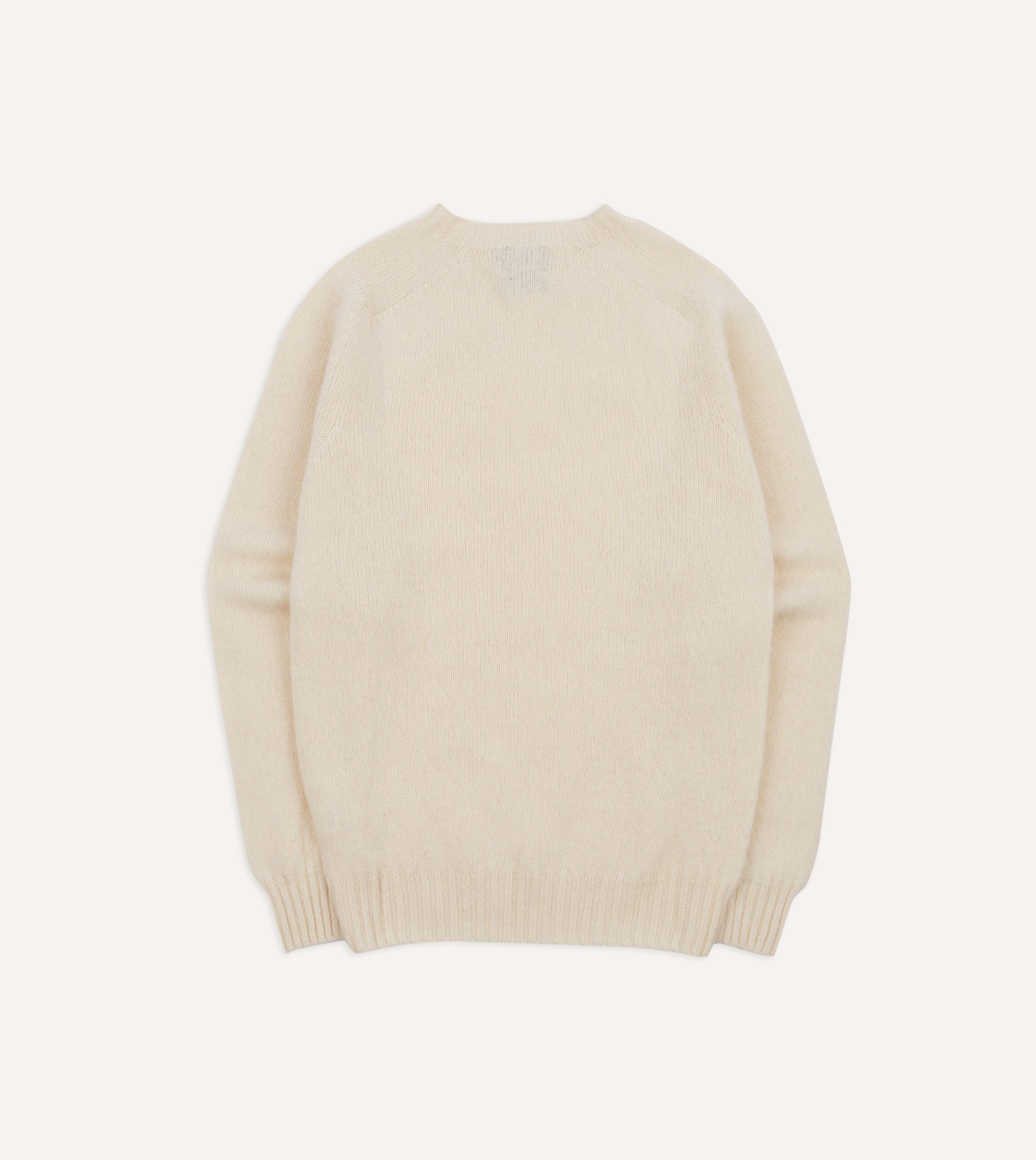 Ecru Brushed Shetland Crew Neck Jumper - Image 5