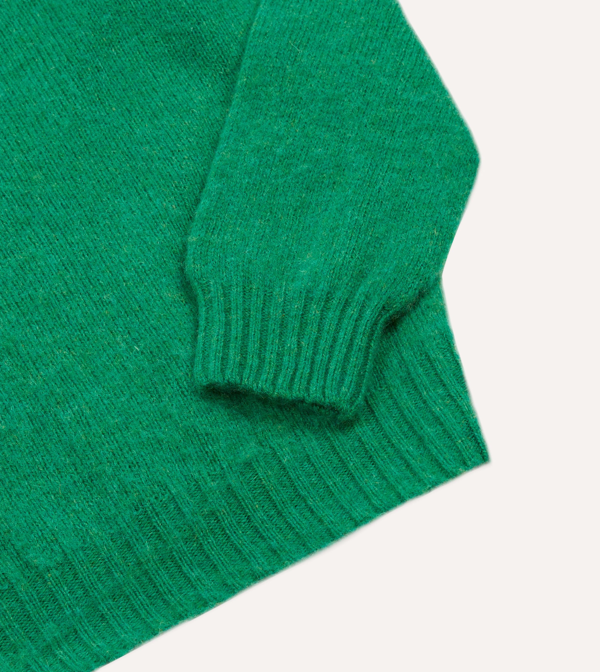 Green Brushed Shetland Crew Neck Jumper - Image 4