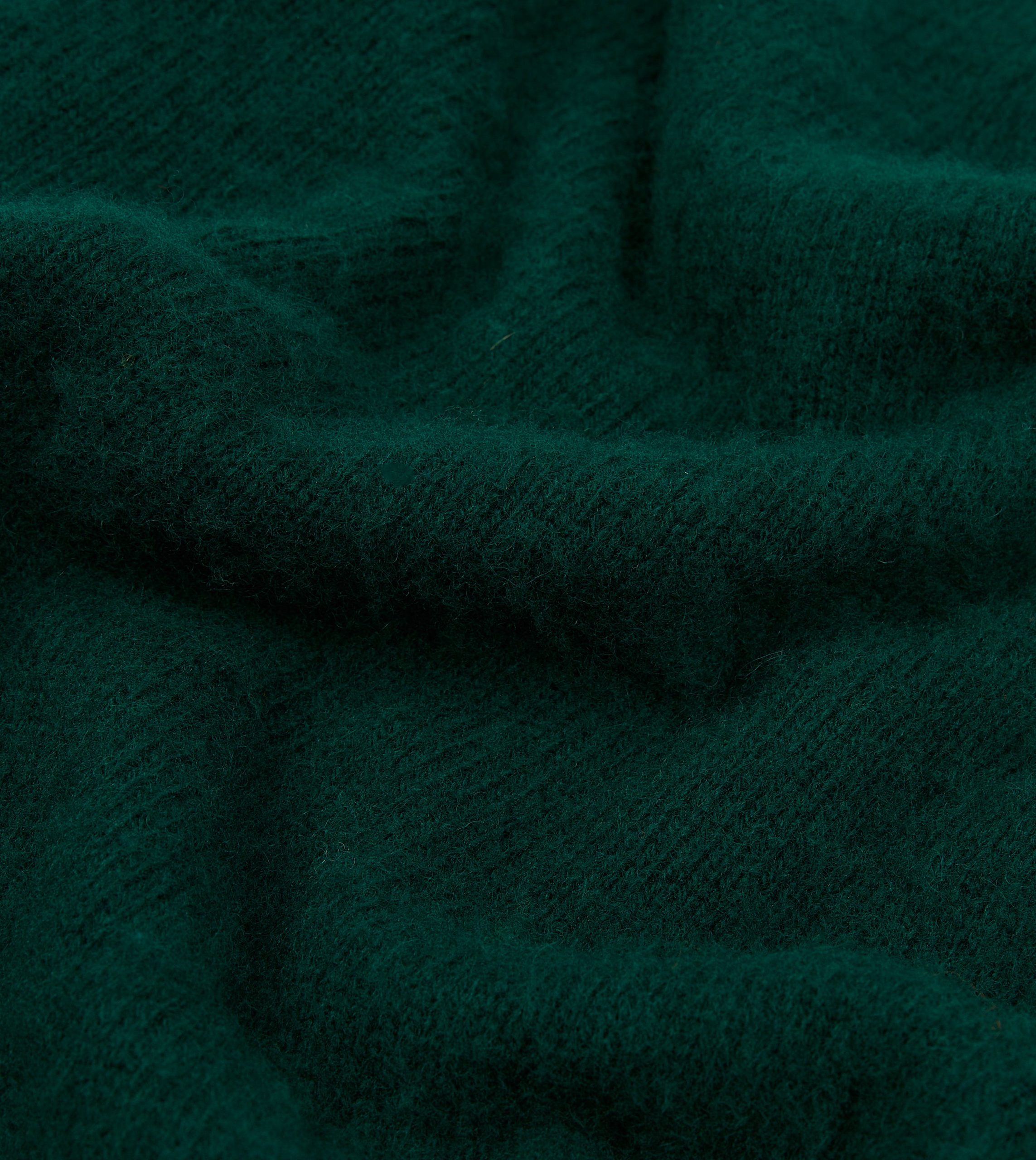 Forest Green Brushed Shetland Crew Neck Jumper - Image 2