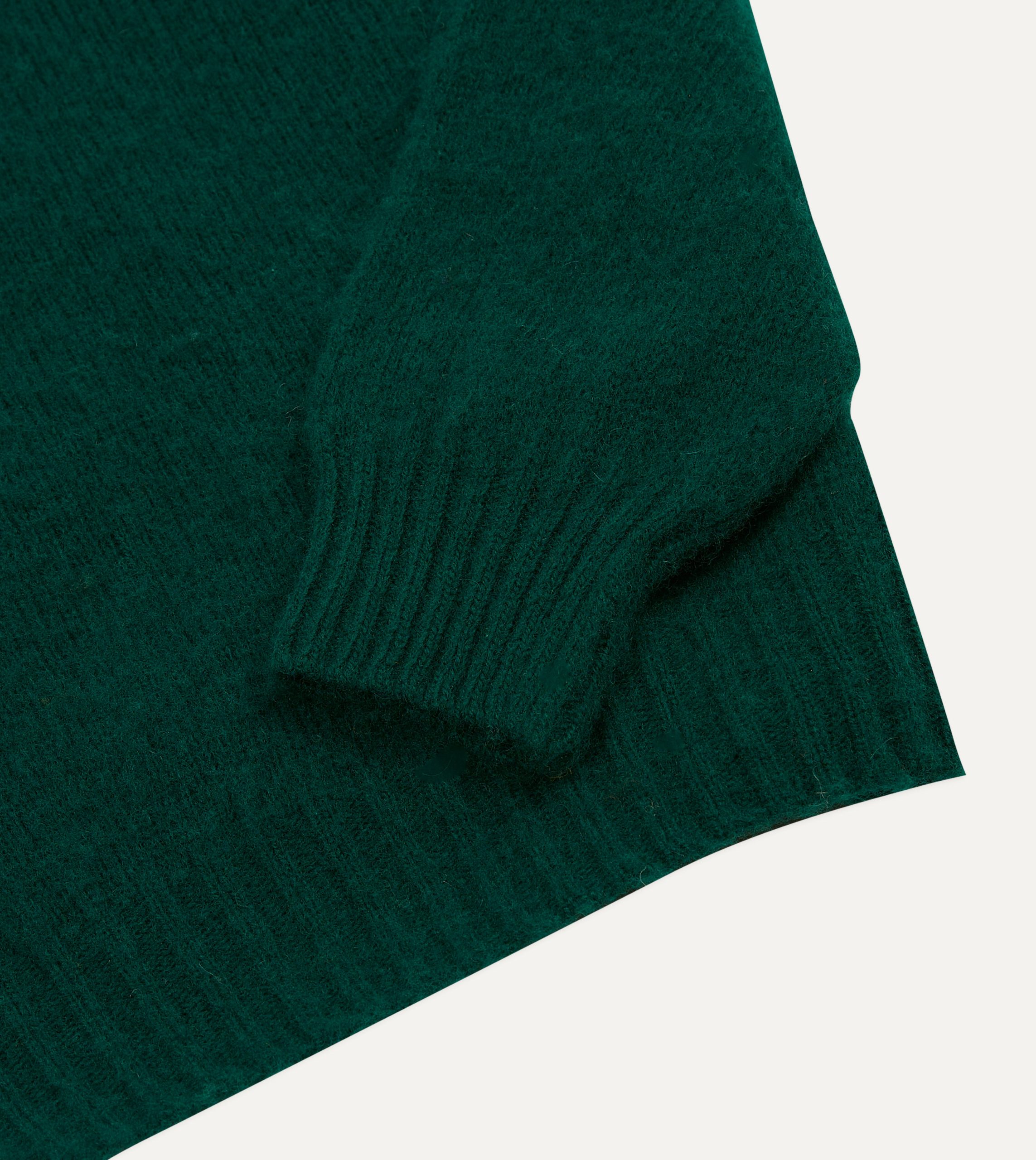 Forest Green Brushed Shetland Crew Neck Jumper - Image 4