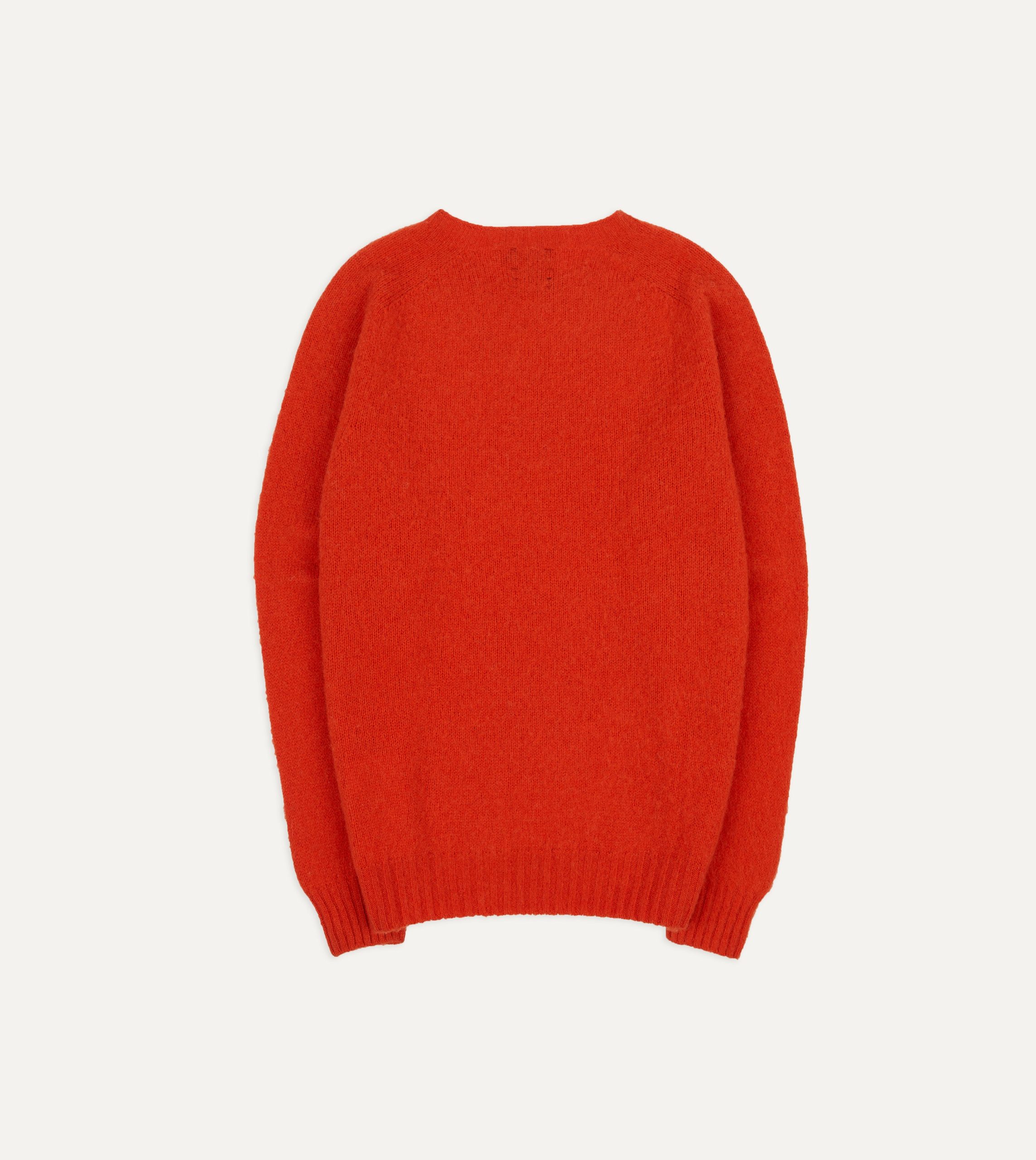 Red Brushed Shetland Crew Neck Jumper - Image 5