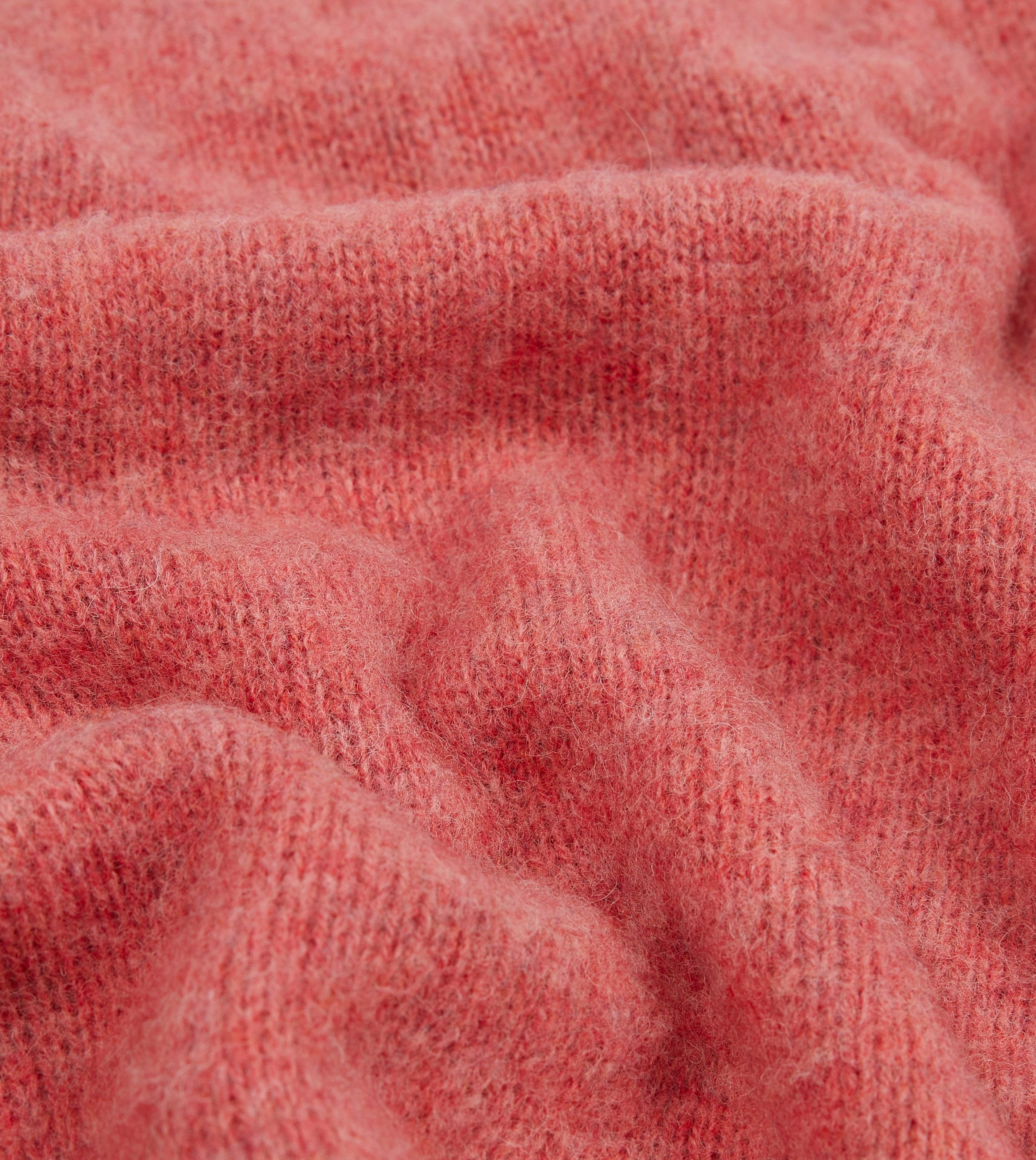 Pink Brushed Shetland Crew Neck Jumper - Image 2