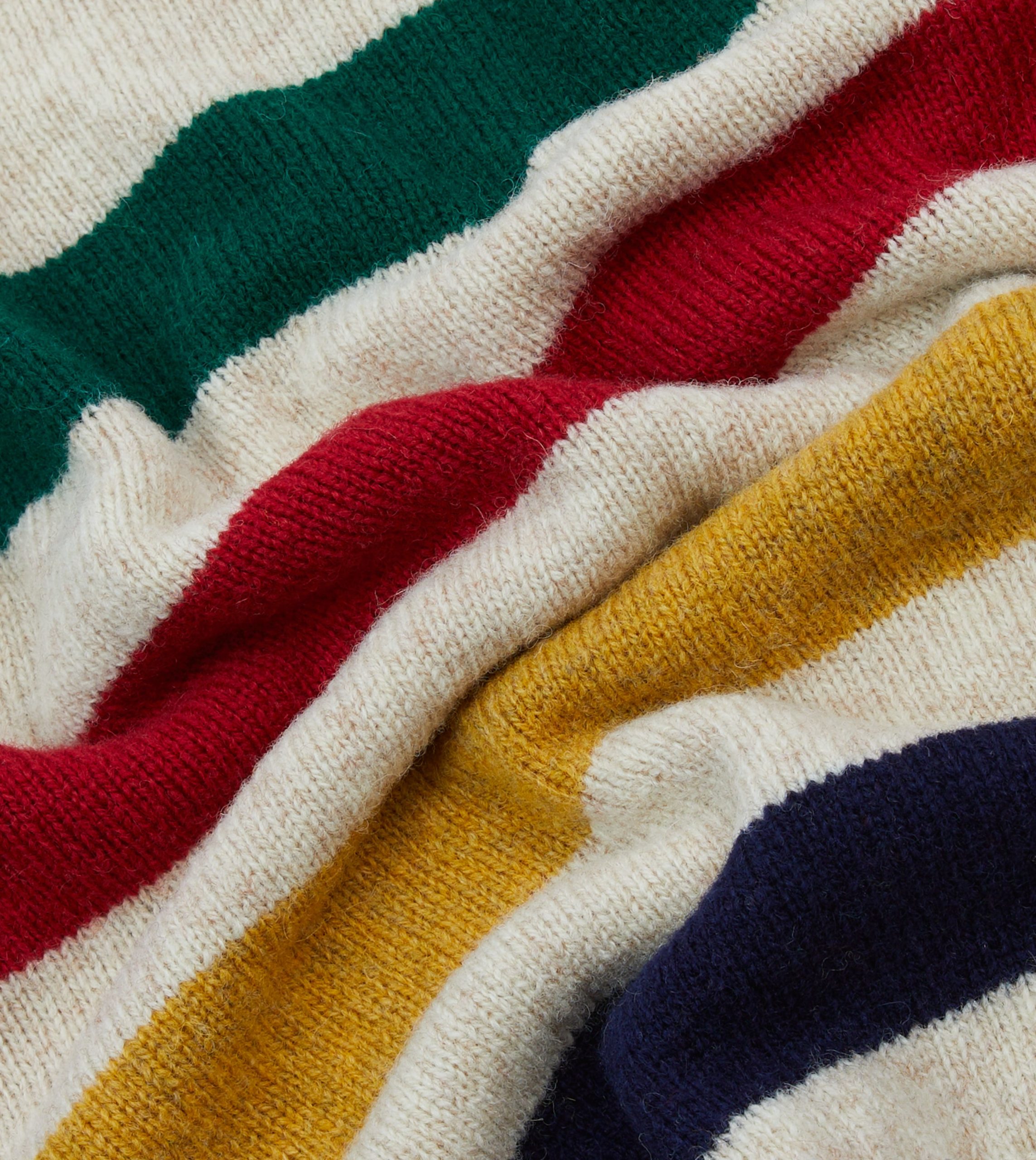 Ecru Multi Thick Stripe Brushed Shetland Crew Neck Jumper - Image 2