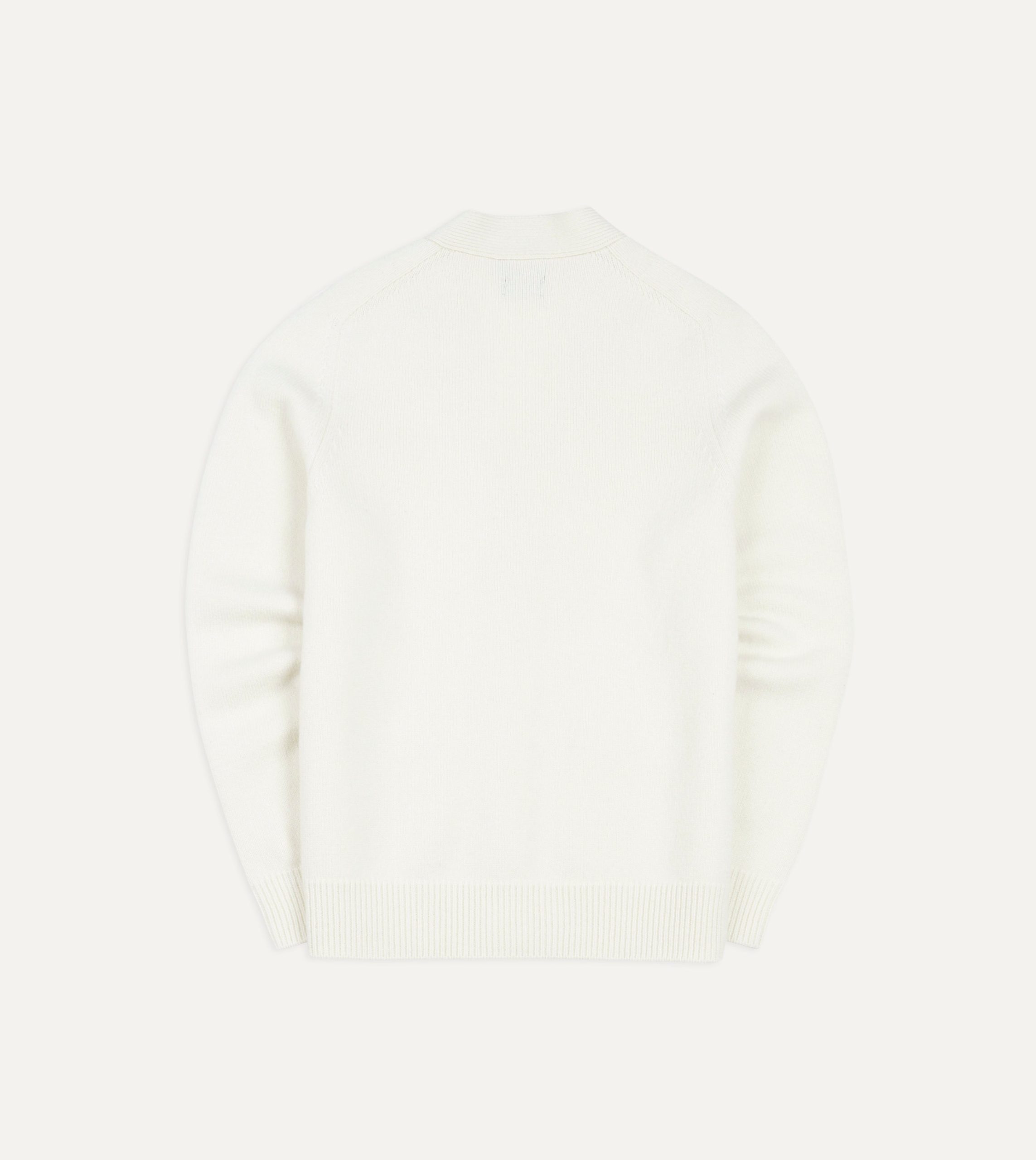 Ecru Lambswool 6 Button Cardigan - Image 4