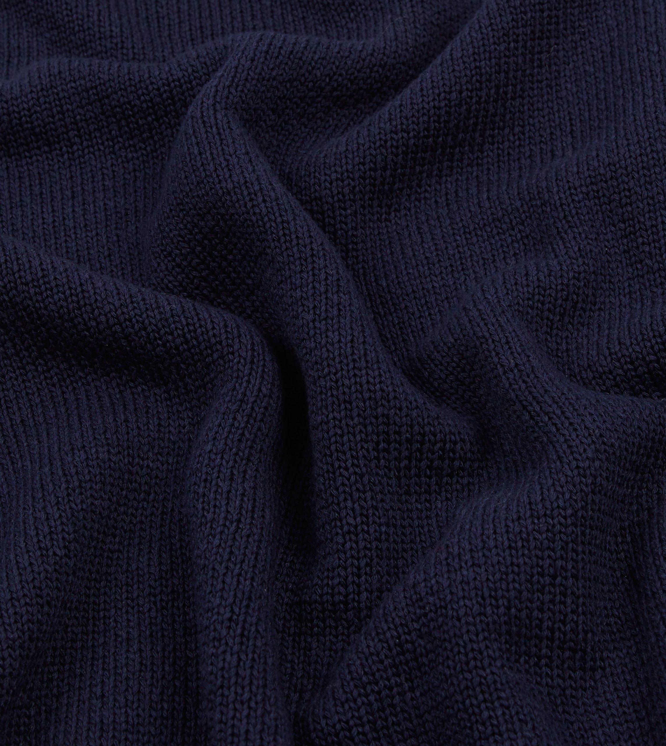 Navy Cotton Mock Neck Jumper - Image 2