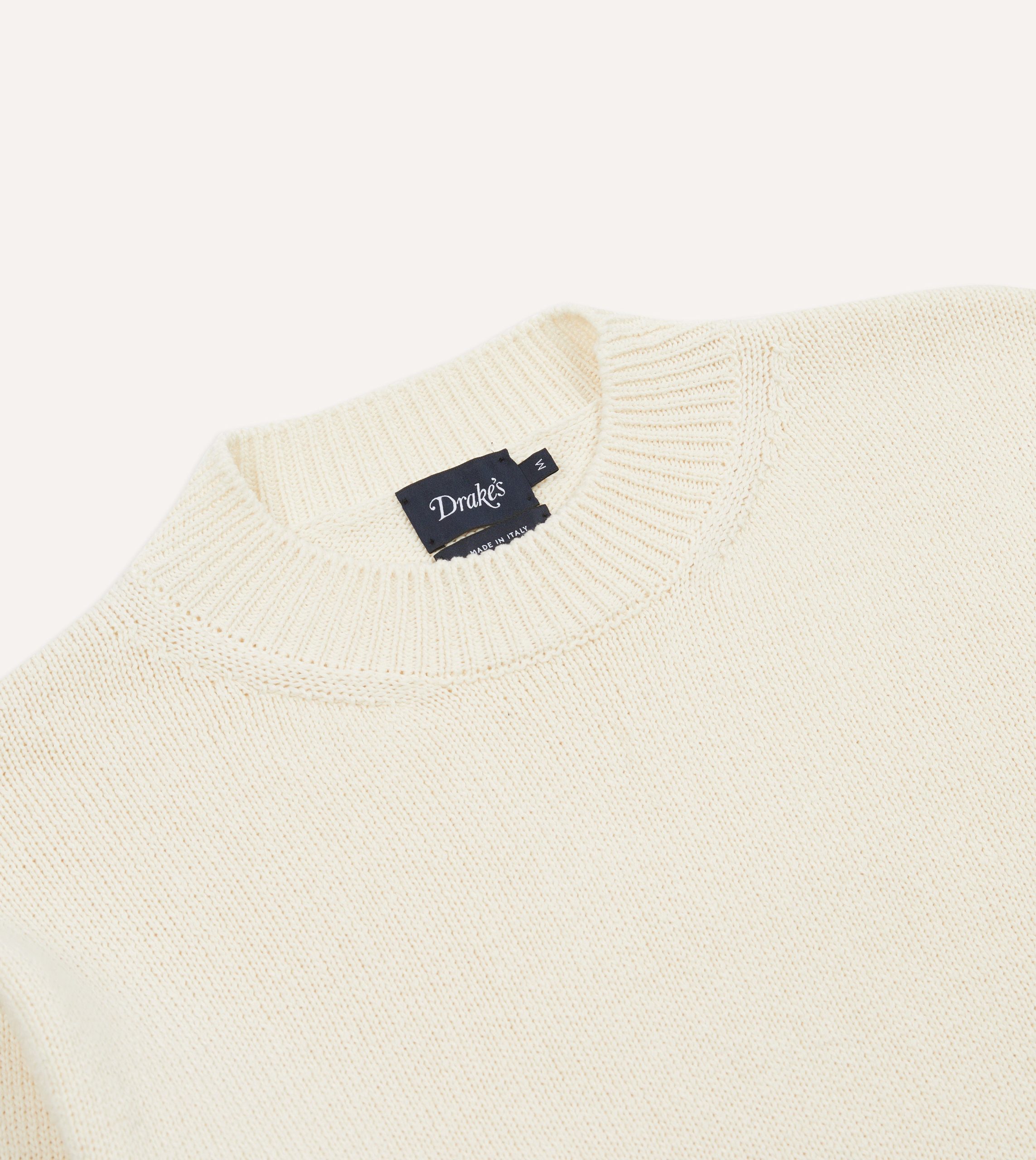 Ecru Cotton Mock Neck Jumper - Image 3