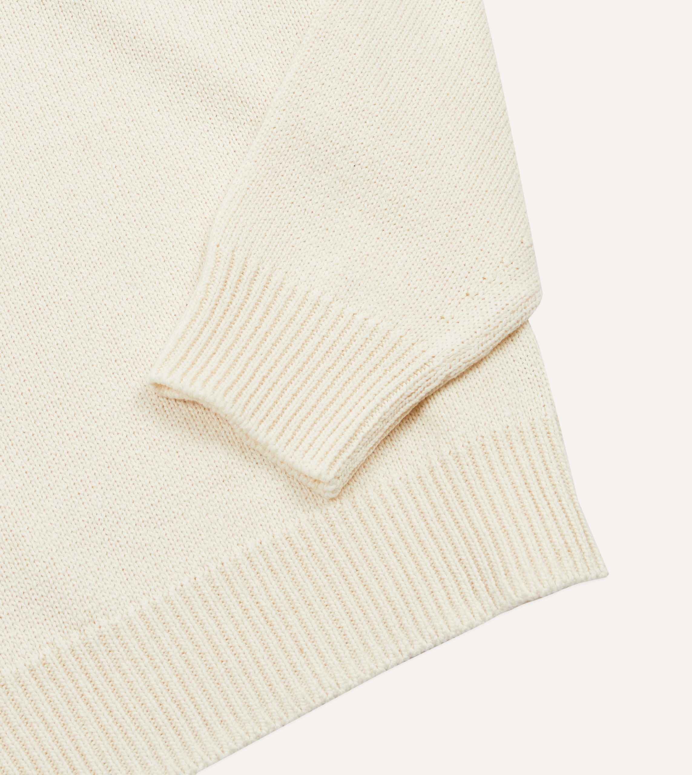 Ecru Cotton Mock Neck Jumper - Image 4