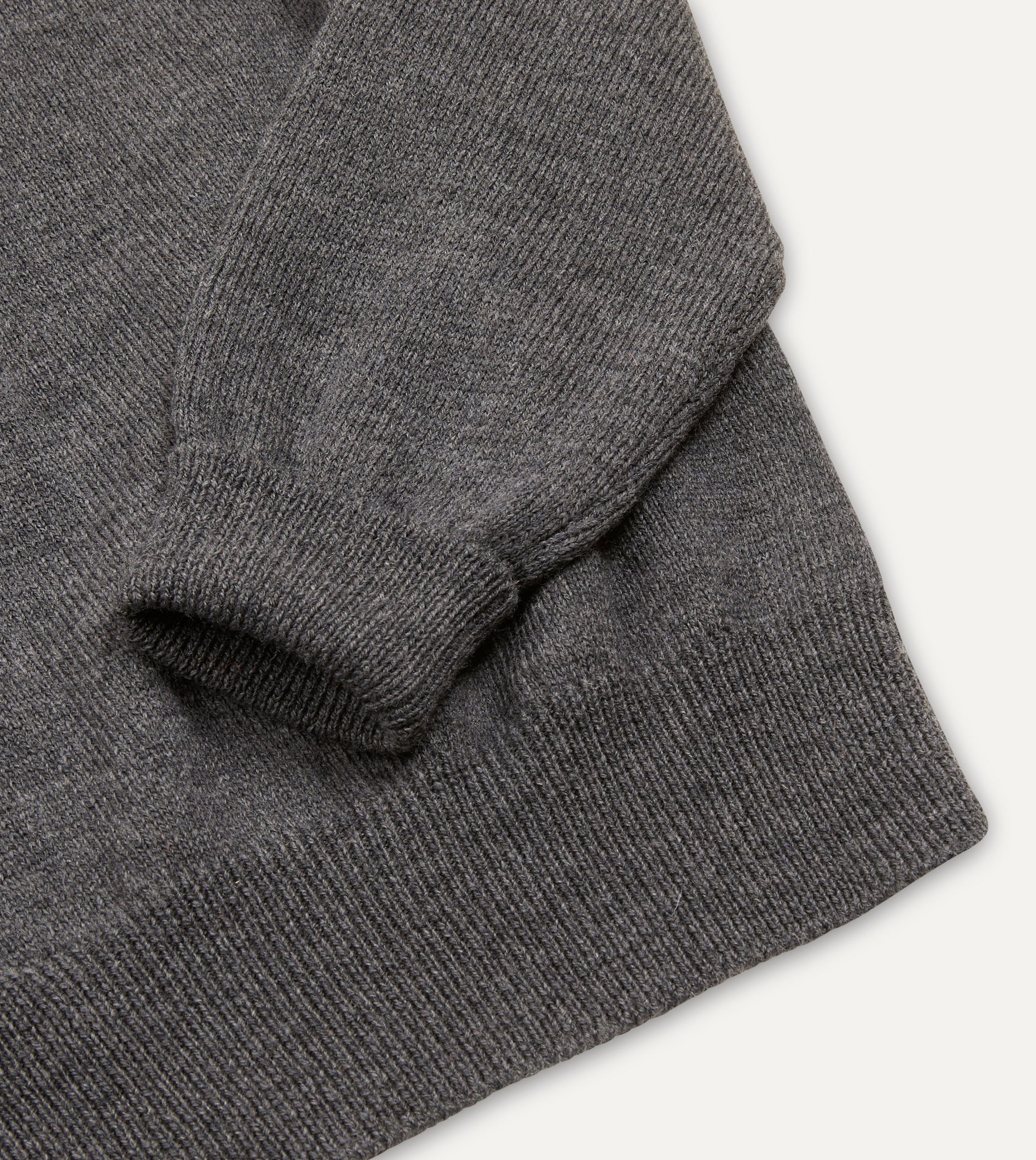 Grey Merino Wool Knitted Polo - Image 5