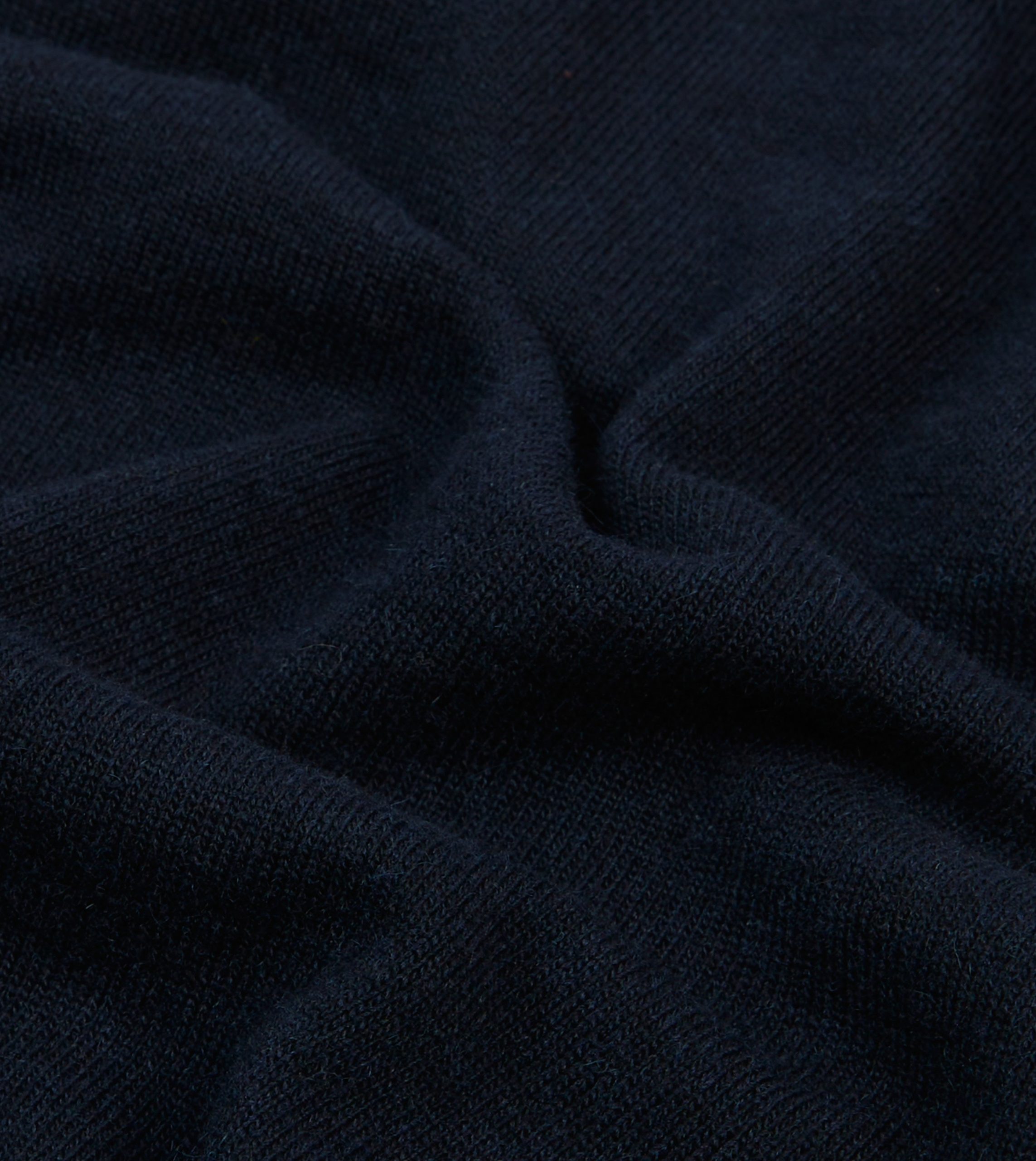Navy Alpaca Wool Knitted Polo - Image 2