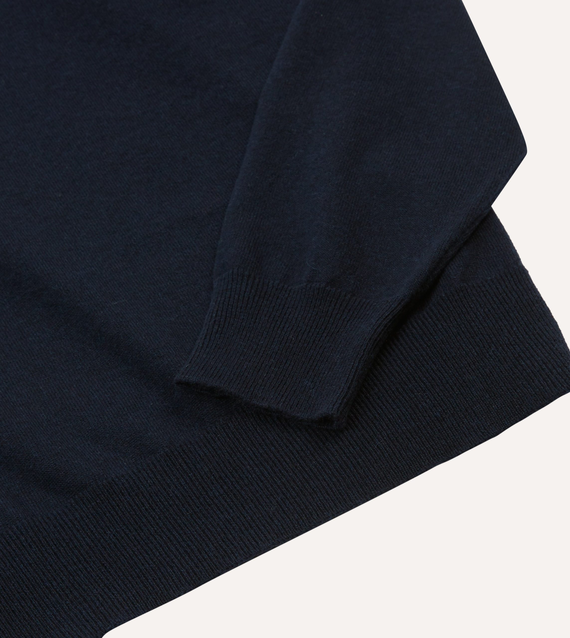 Navy Alpaca Wool Knitted Polo - Image 4