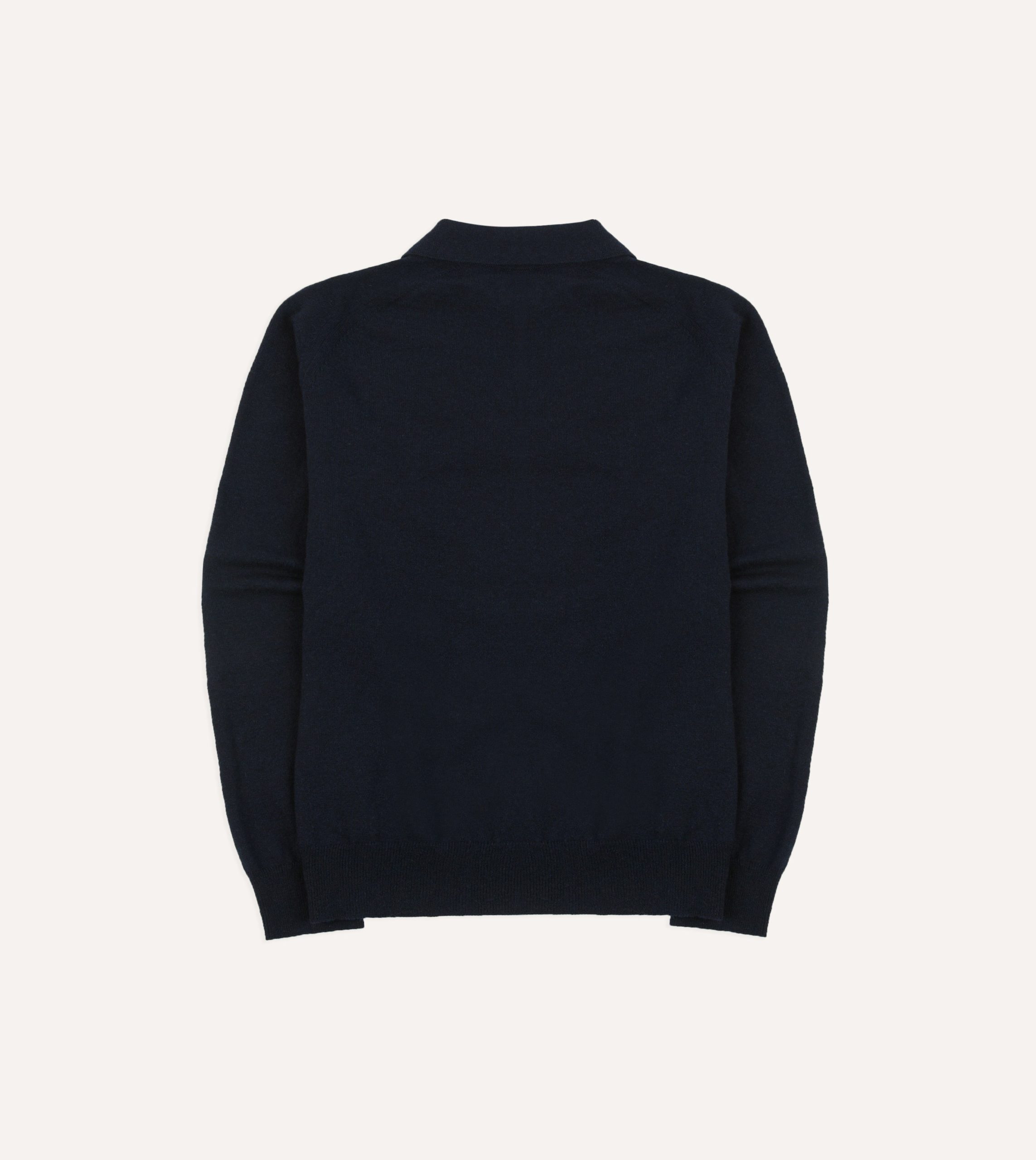 Navy Alpaca Wool Knitted Polo - Image 5