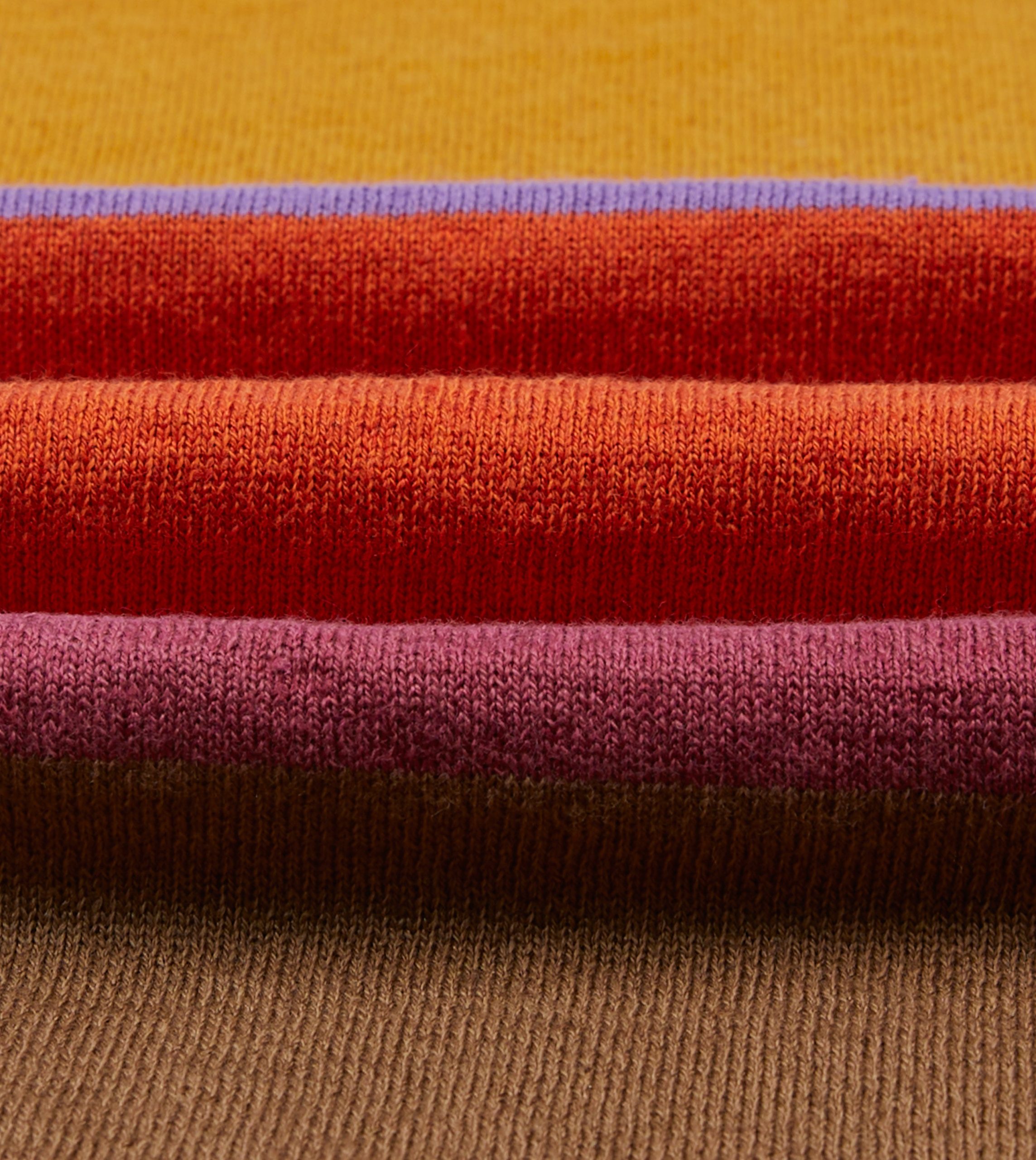 Orange. Brown and Purple Linen Cotton Knitted Rugby Shirt - Image 2