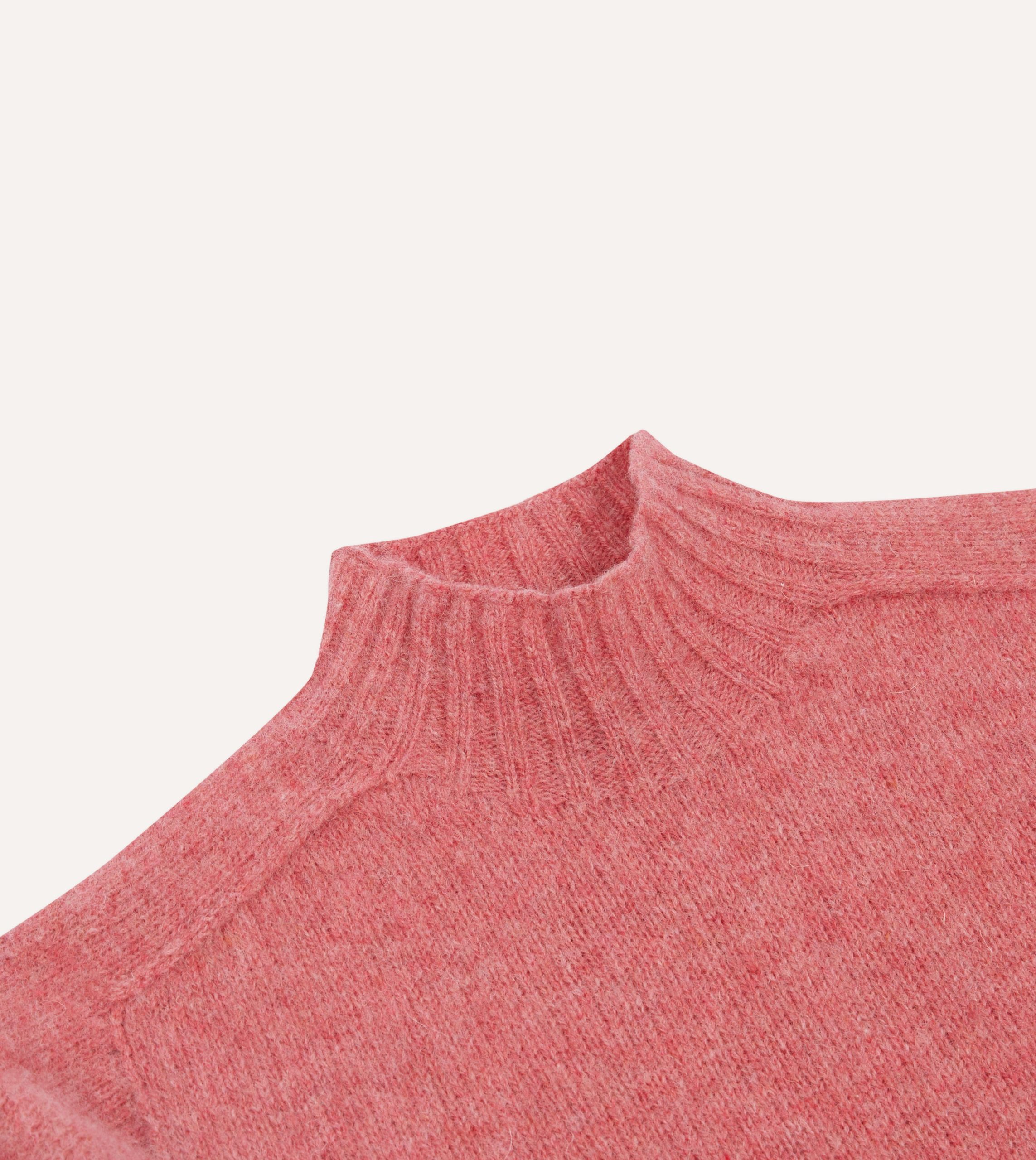 Pink Brushed Shetland Mock Neck Jumper - Image 3