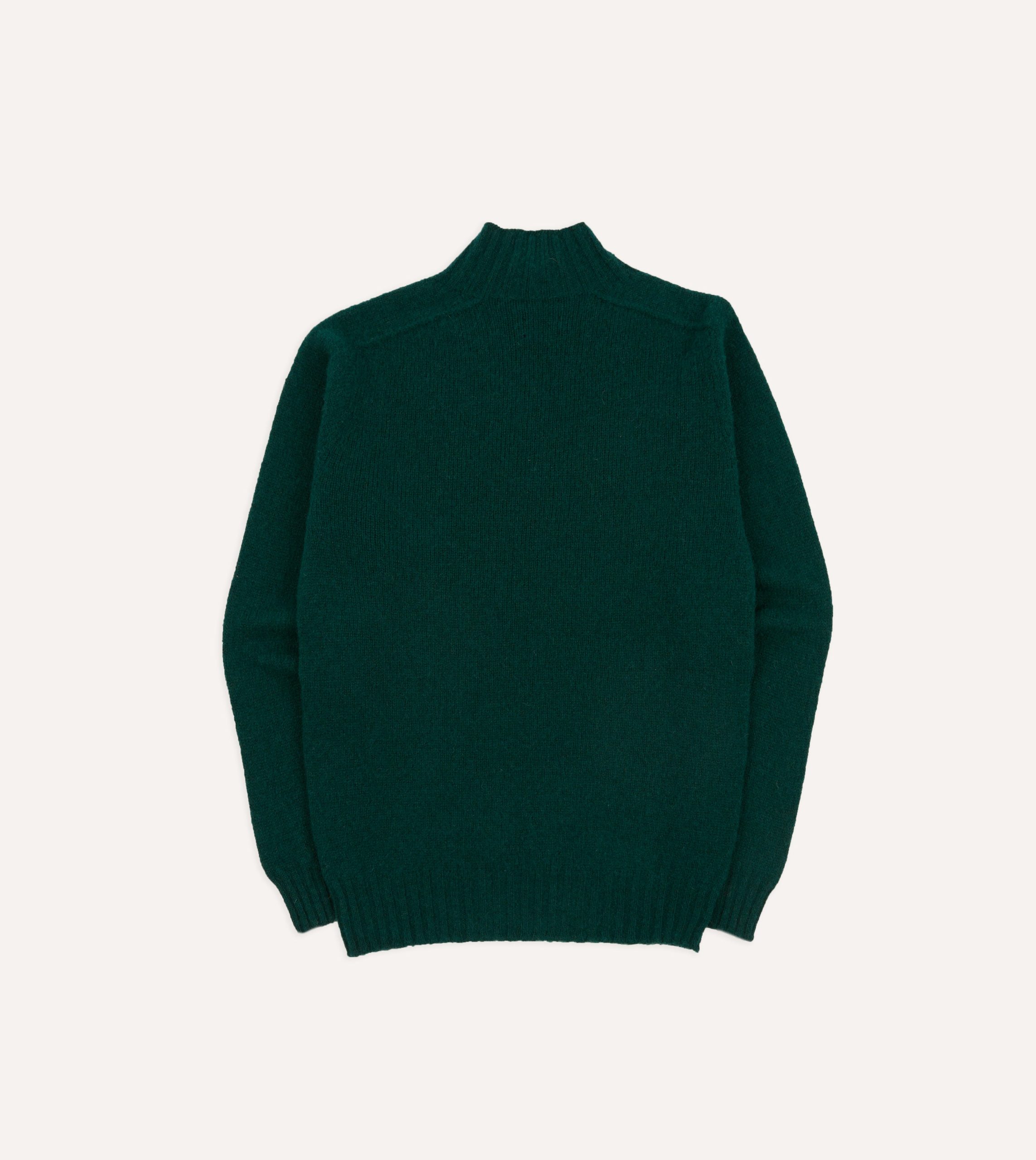 Green Brushed Shetland Mock Neck Jumper - Image 5