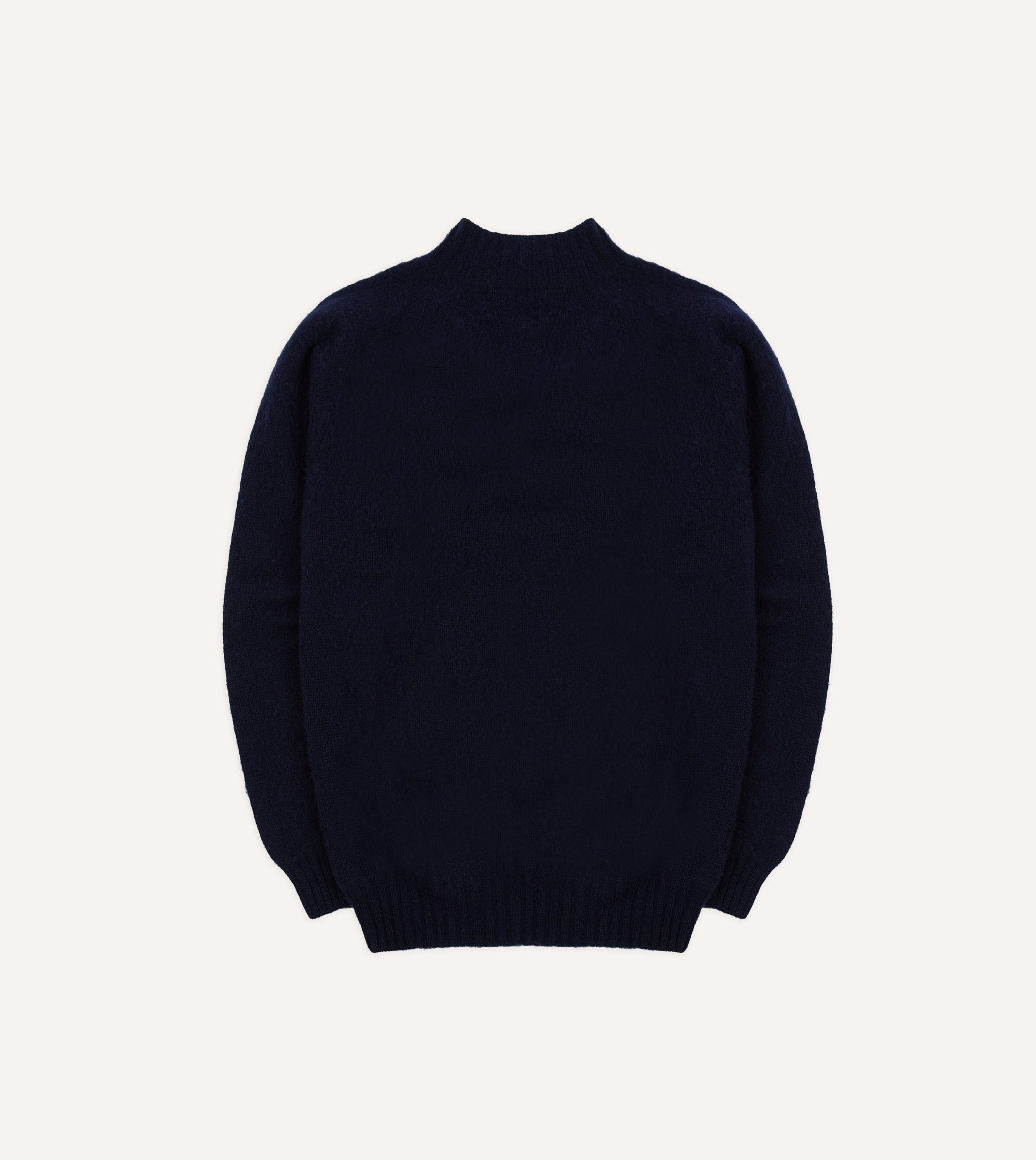 Navy Brushed Shetland Mock Neck Jumper - Image 5