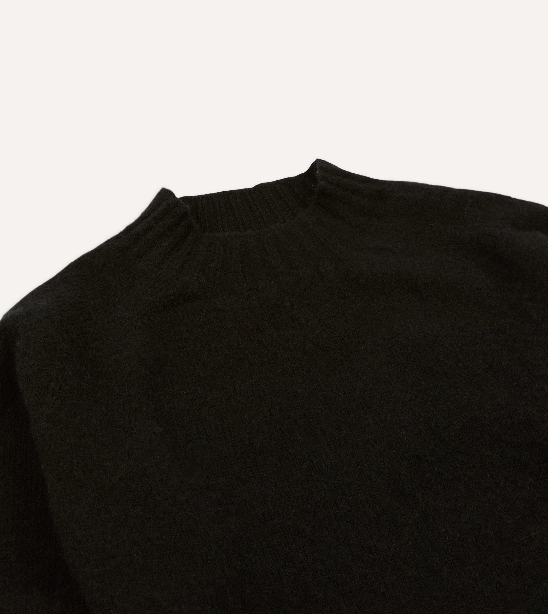 Black Brushed Shetland Mock Neck Jumper - Image 3