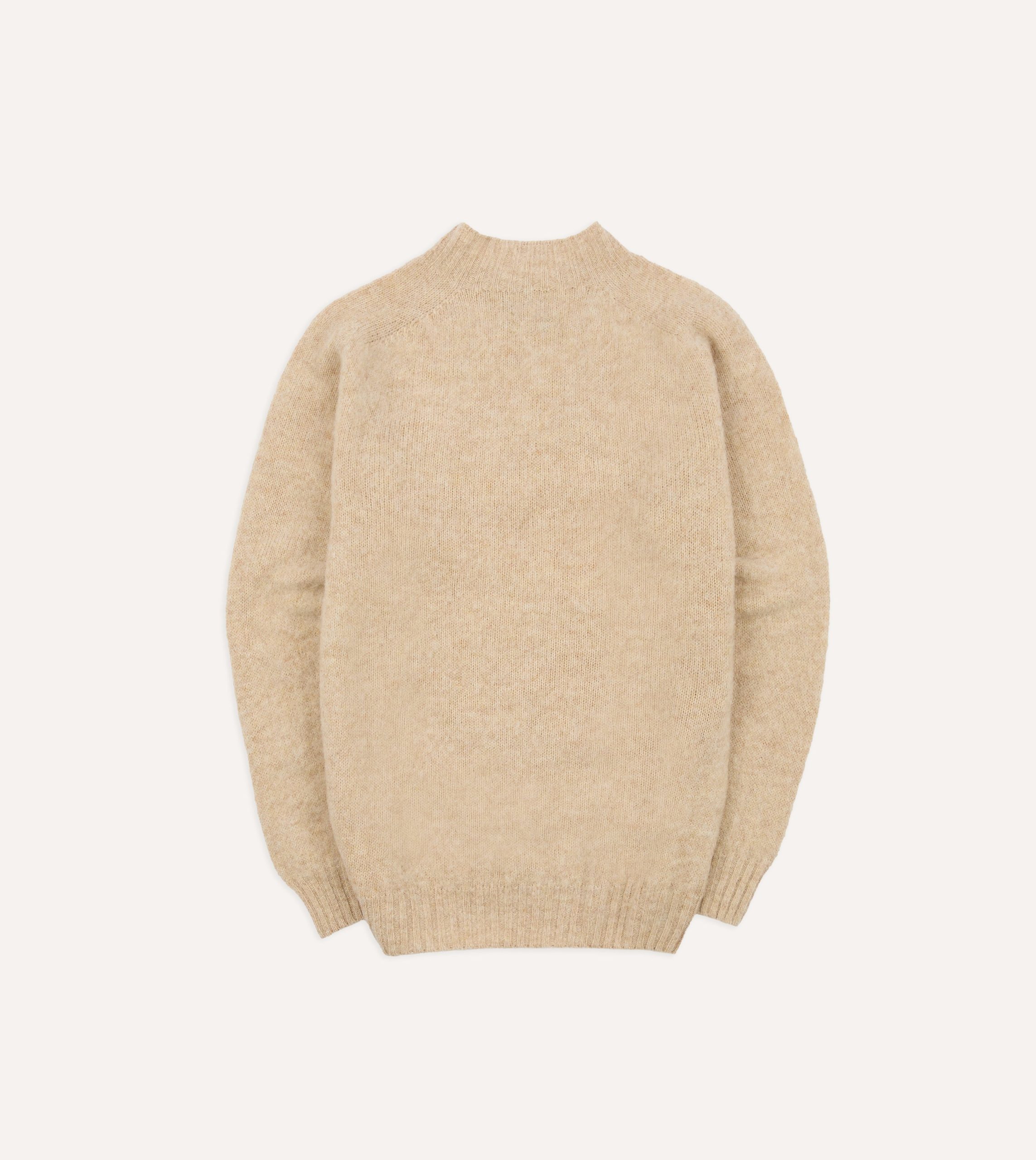 Ecru Brushed Shetland Mock Neck Jumper - Image 5