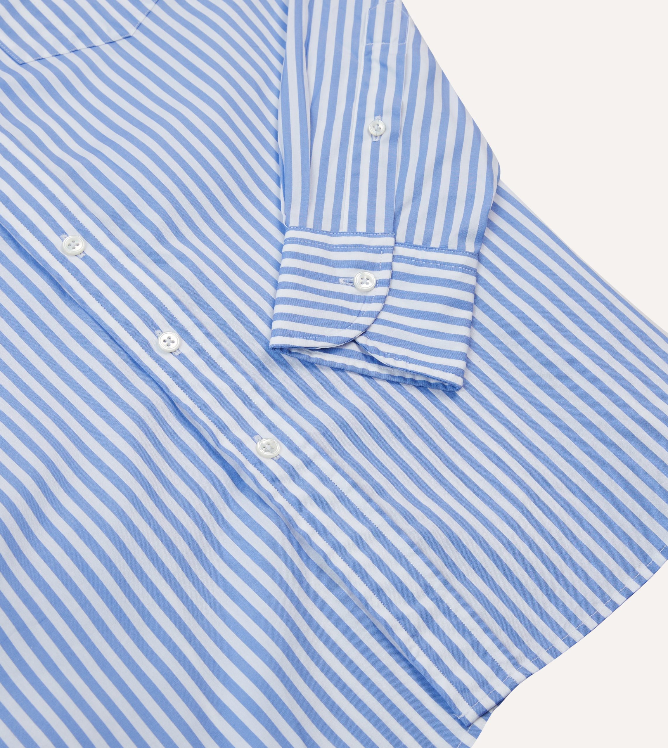 Blue Bengal Stripe Cotton Poplin Button-Down Shirt - Image 5