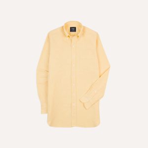 Yellow Cotton Oxford Cloth Button-Down Shirt