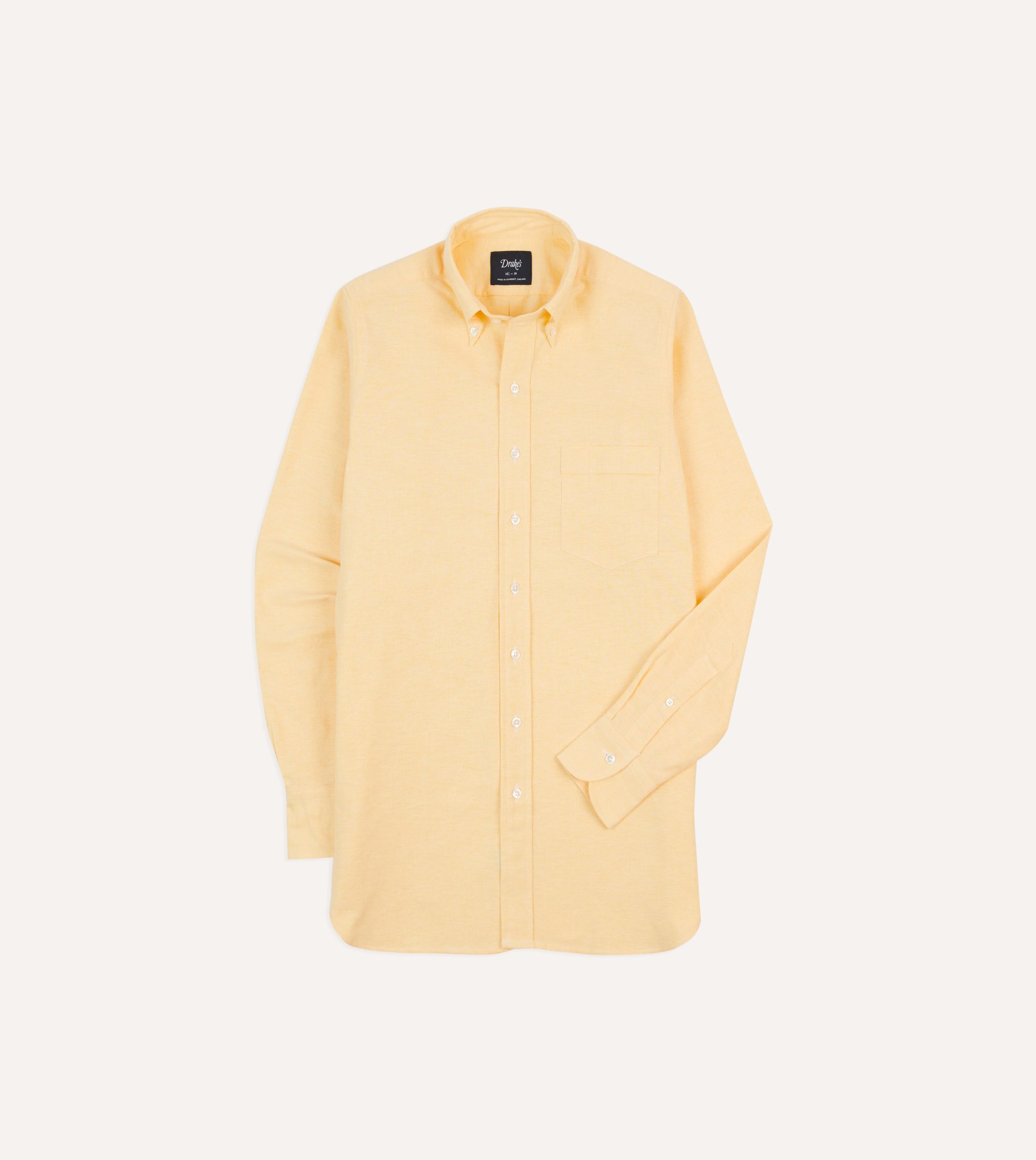 Yellow Cotton Oxford Cloth Button-Down Shirt