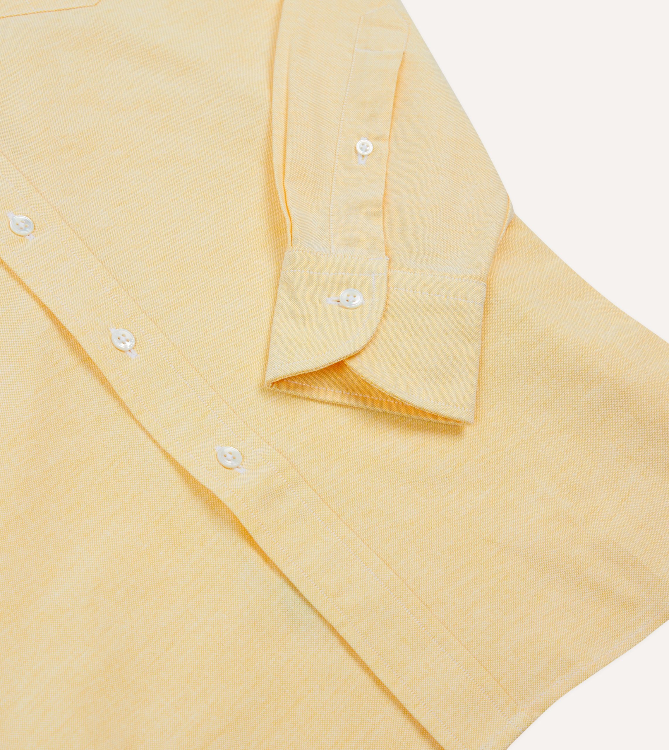 Yellow Cotton Oxford Cloth Button-Down Shirt - Image 5