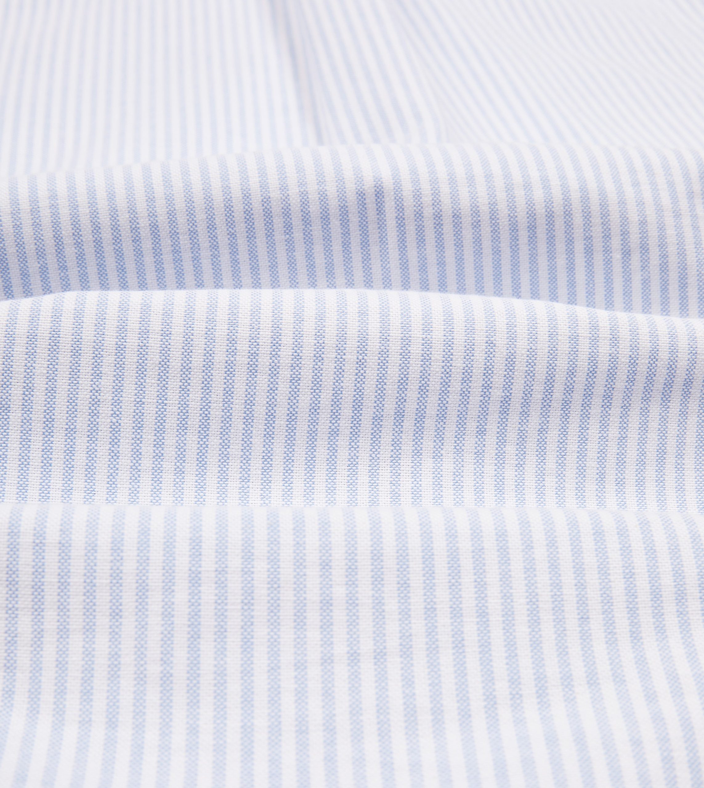 Light Blue Ticking Stripe Cotton Oxford Cloth Button-Down Shirt - Image 2